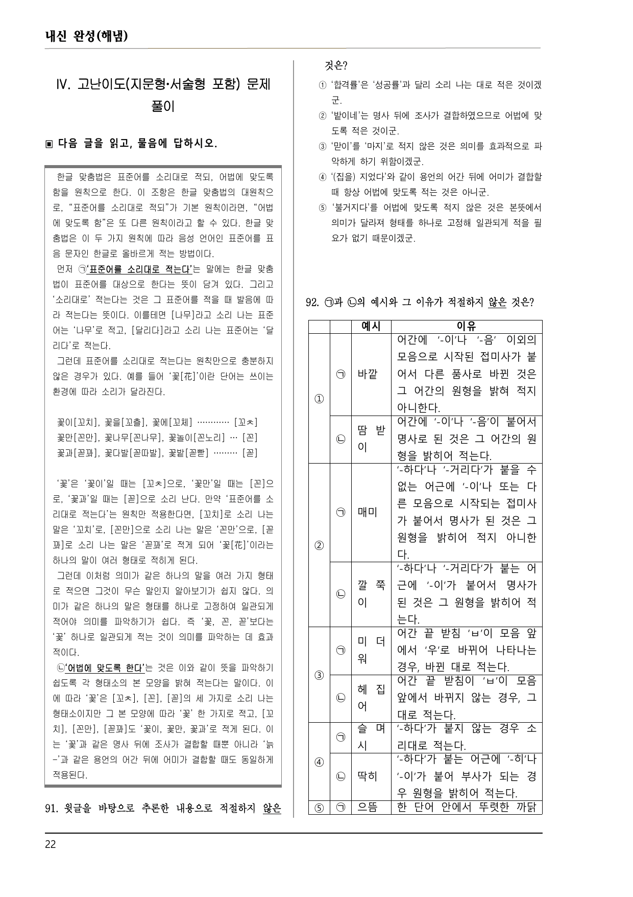 해냄 공통국어2 4-(2) 한글 맞춤법의 원리 150제_preview_undefined
