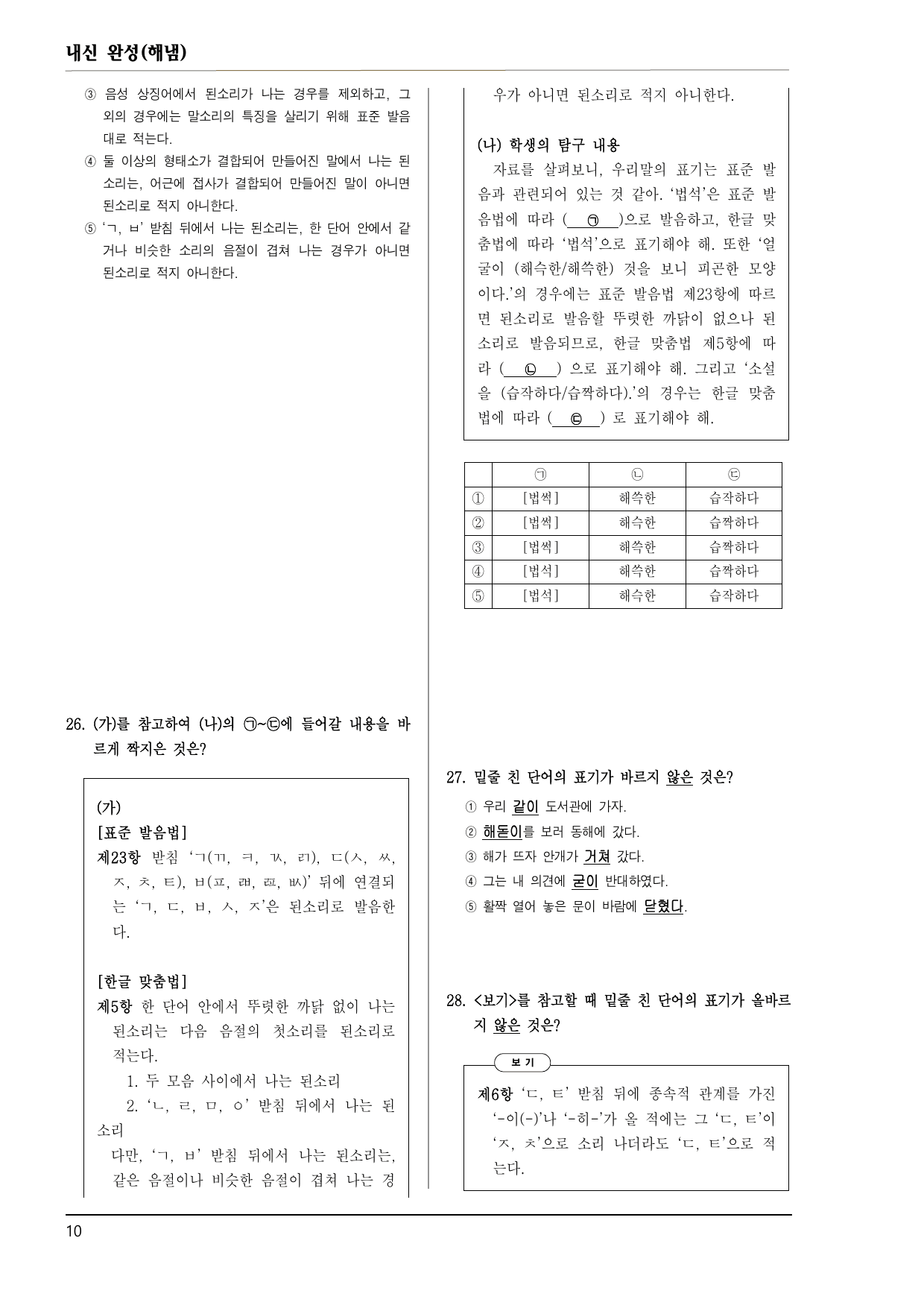 해냄 공통국어2 4-(2) 한글 맞춤법의 원리 60제_preview_undefined
