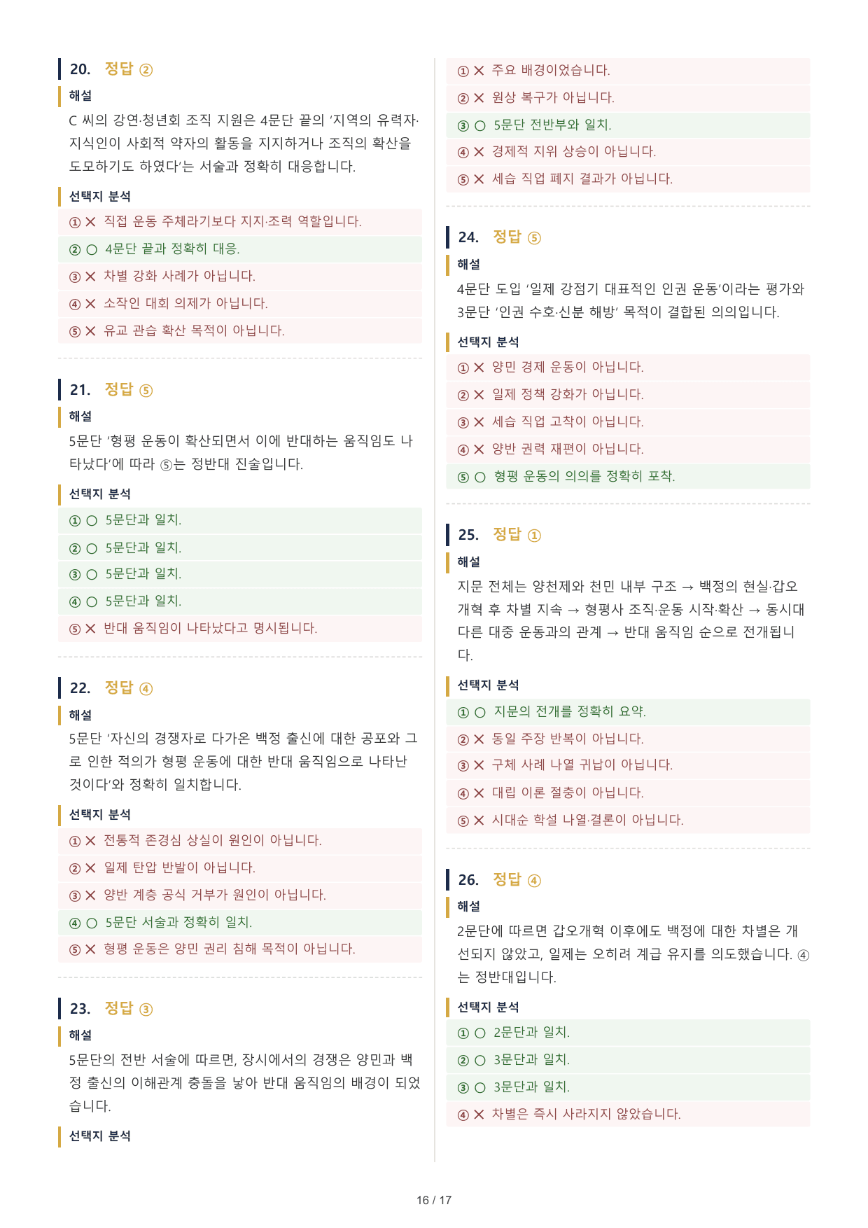 2027 수능특강 독서 1부 신분 질서 해방 형평 운동 객관식 30문제_preview_undefined