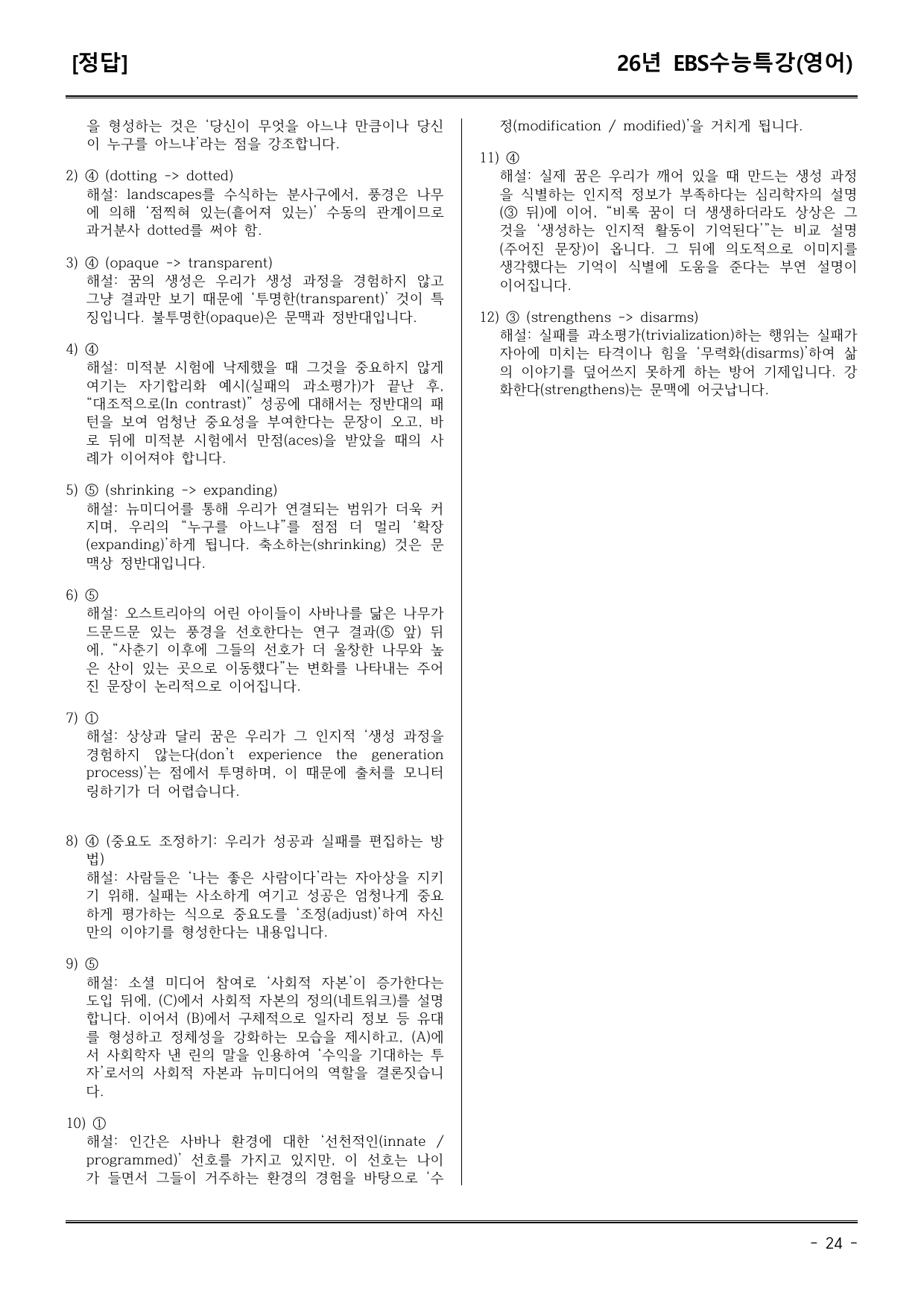 EBS수능특강(영어) 28강 어휘+워크북+기본변형+파이널_preview_undefined