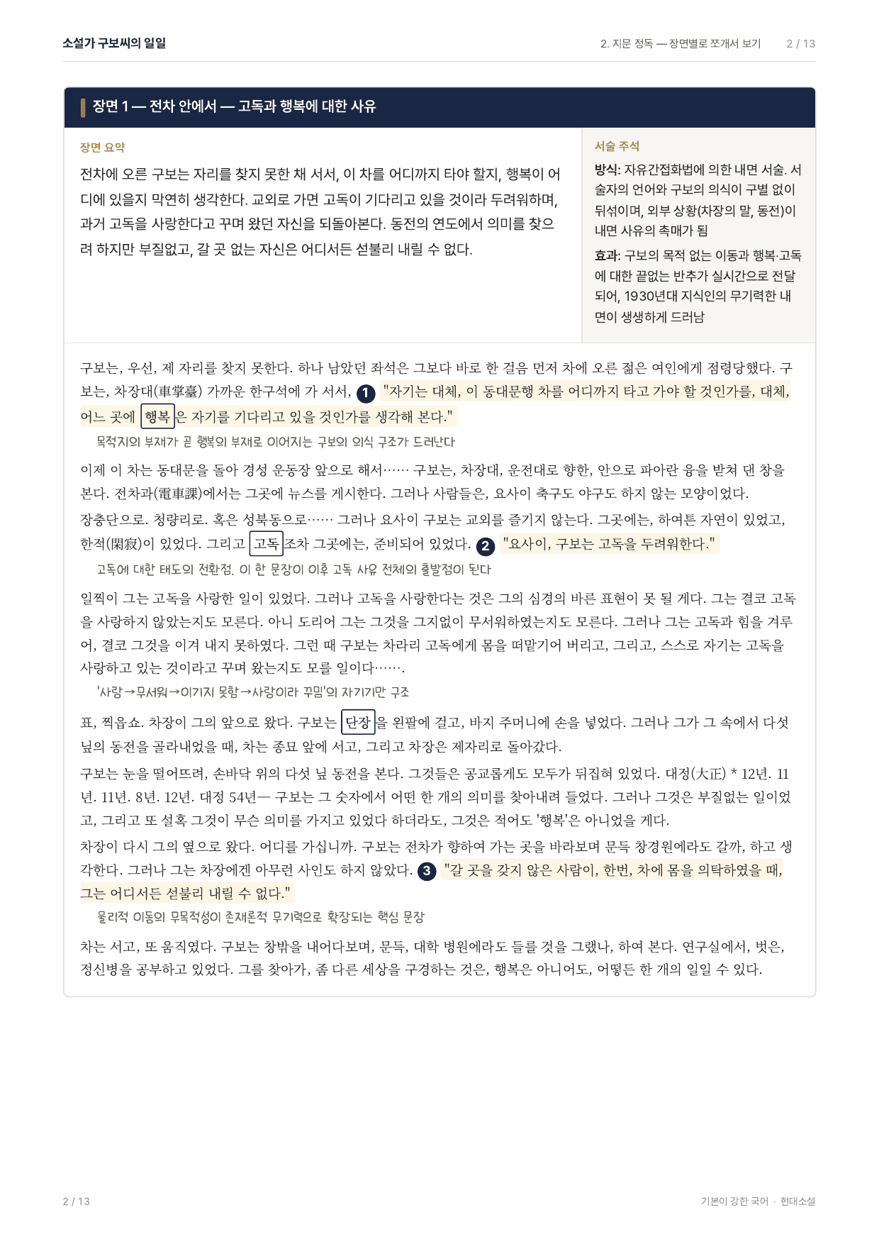 27 수특 문학 현대소설01 소설가구보씨의일일 지문분석_preview_undefined