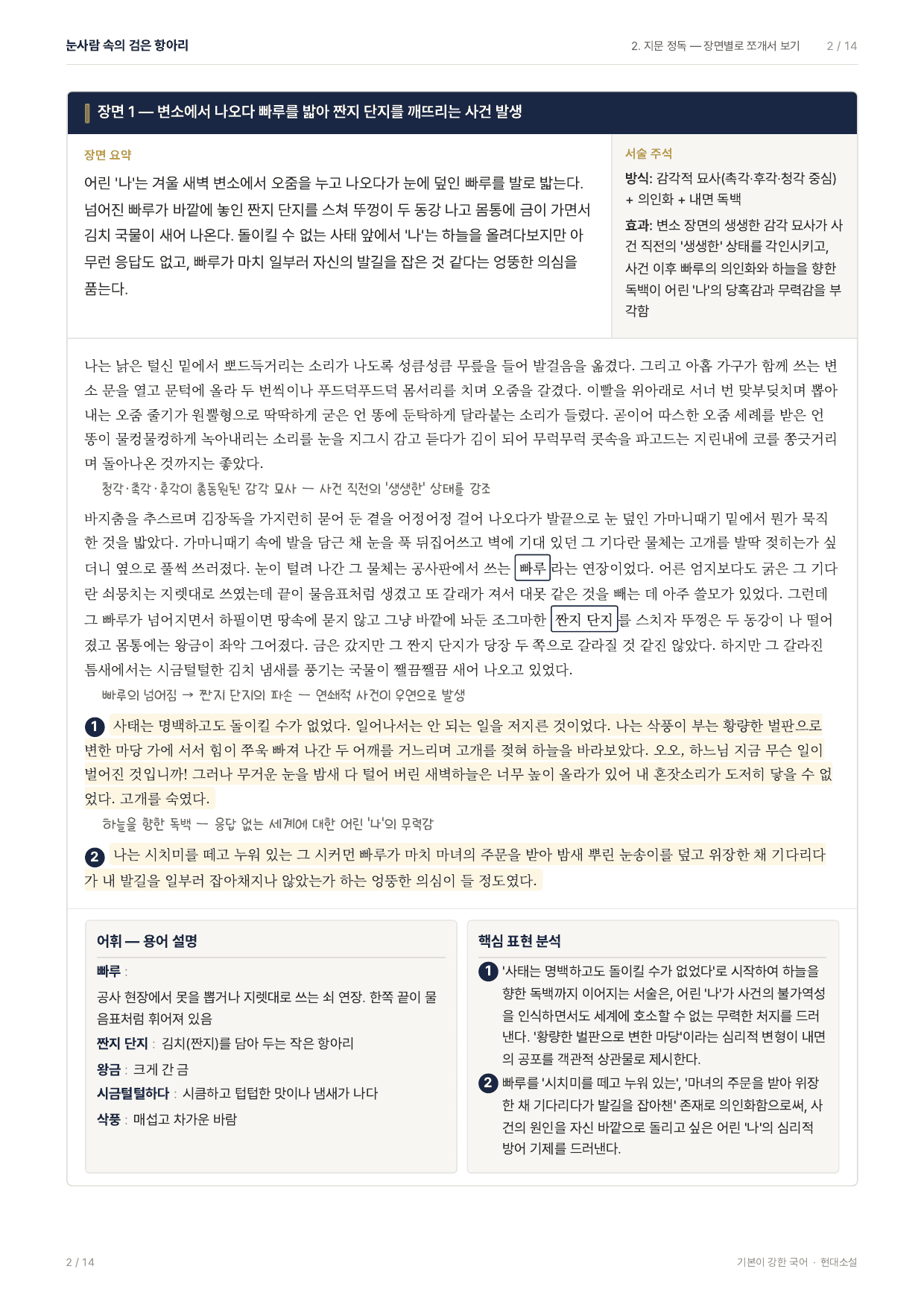 27 수특 문학 현대소설11 눈사람속의검은항아리 지문분석_preview_undefined