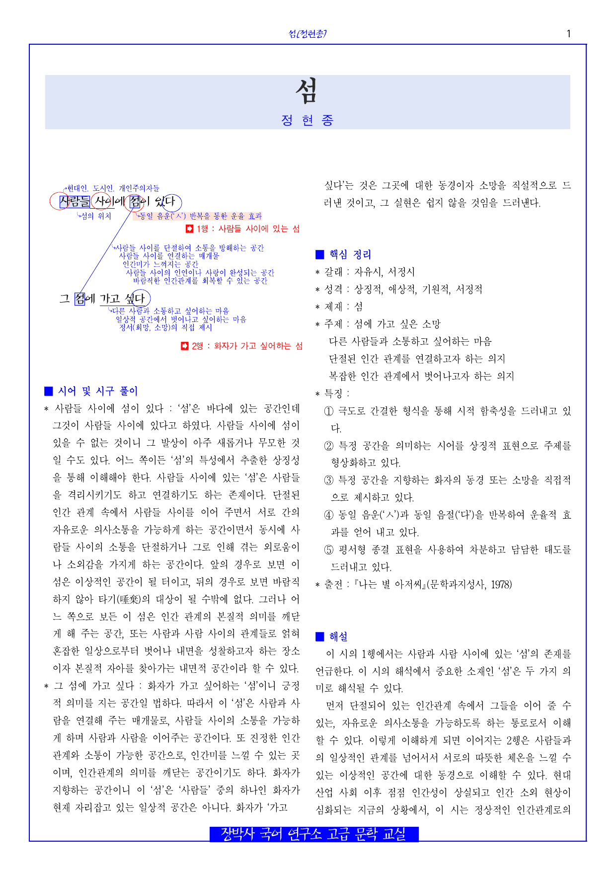 섬(정현종) 분석+해설+문제_preview_undefined