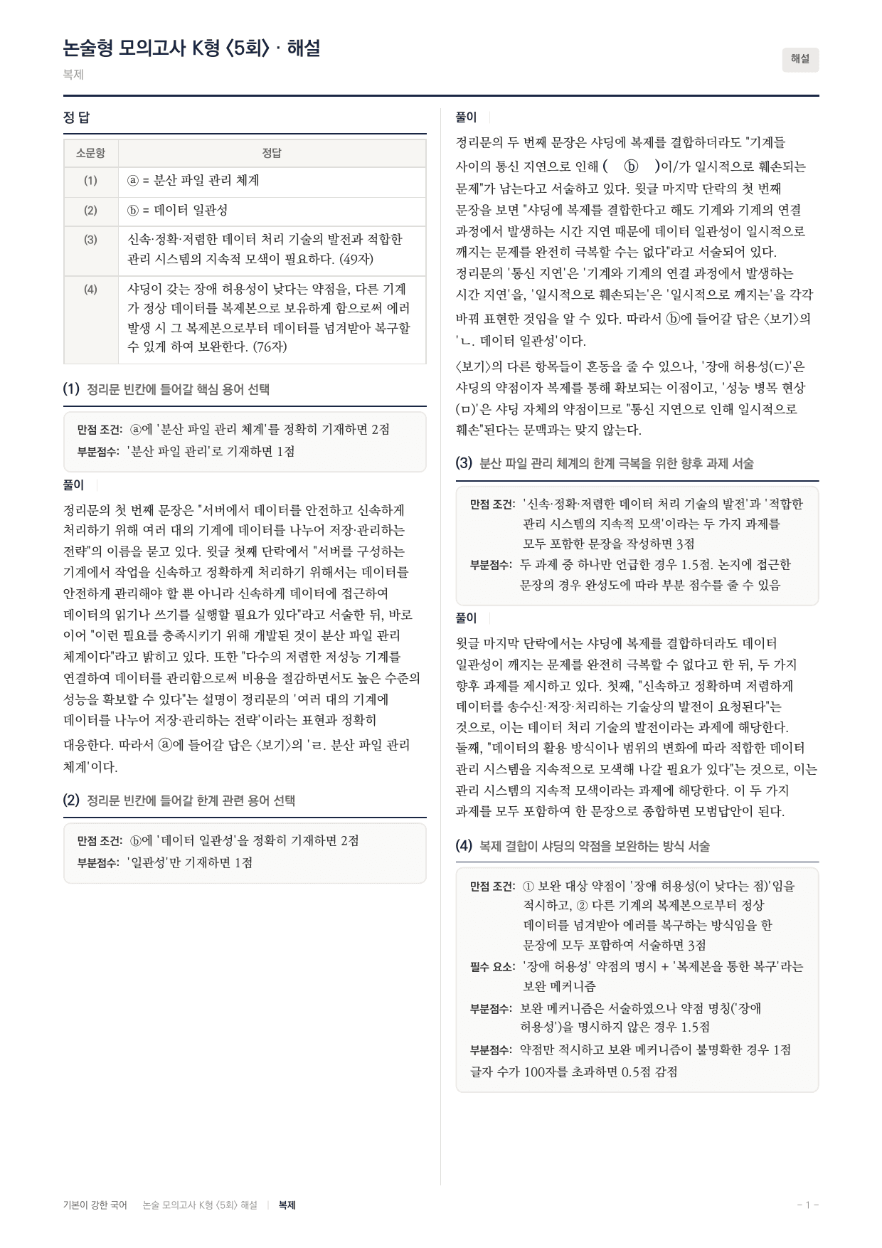국민대 국어 약술형 과학13 샤딩 분산파일관리 복제_preview_undefined