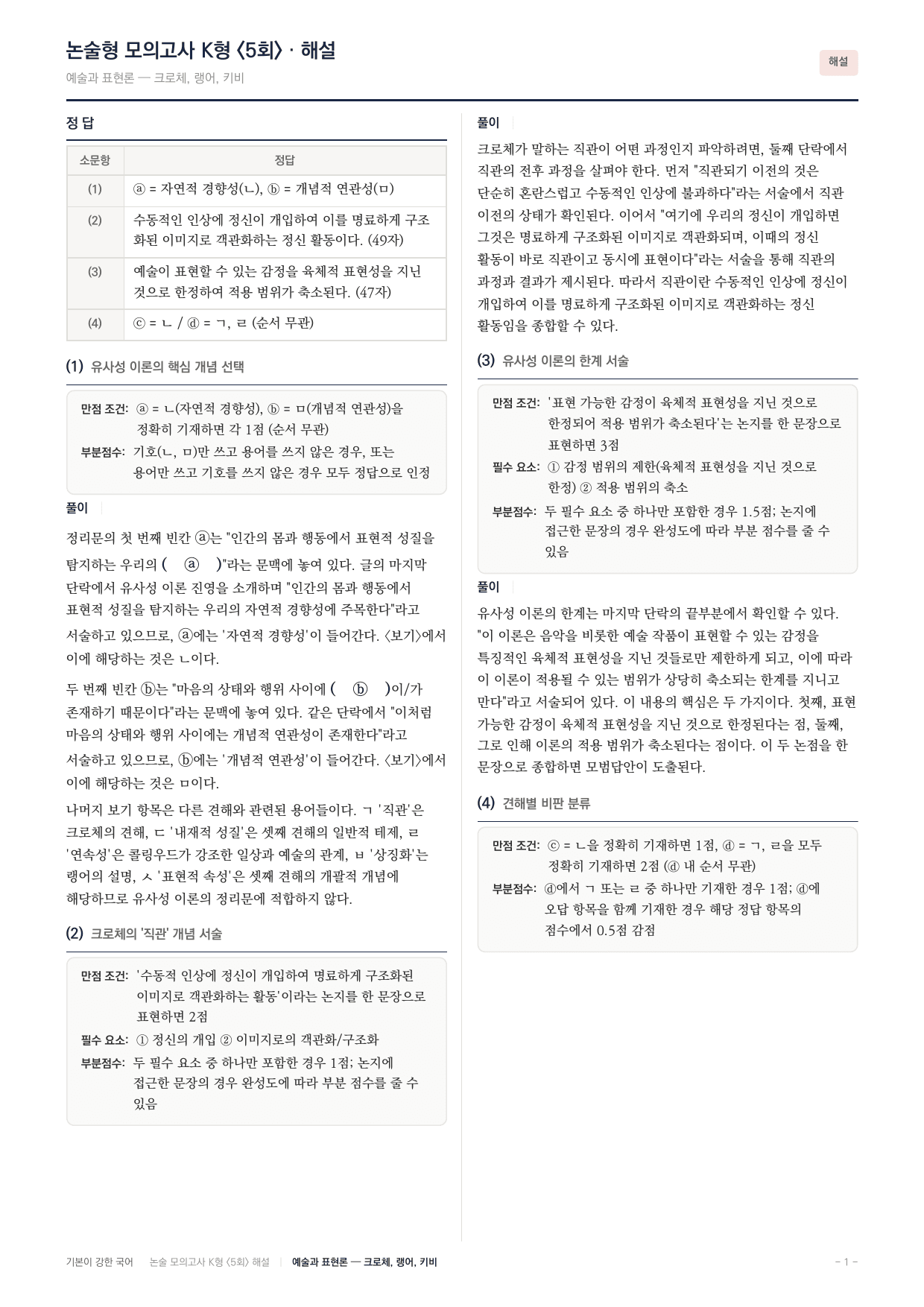 국민대 국어 약술형 인문04 예술과표현론 크로체 랭어 키비_preview_undefined