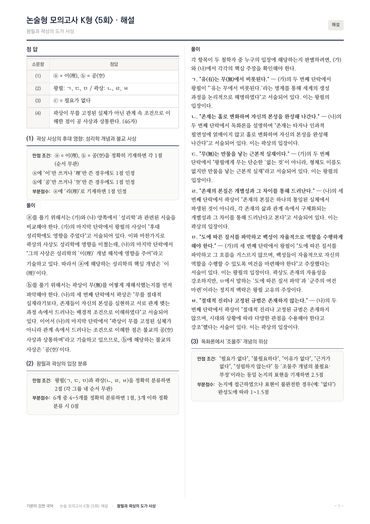 국민대 국어 약술형 주제통합01 도가사상 왕필 곽상_preview_undefined