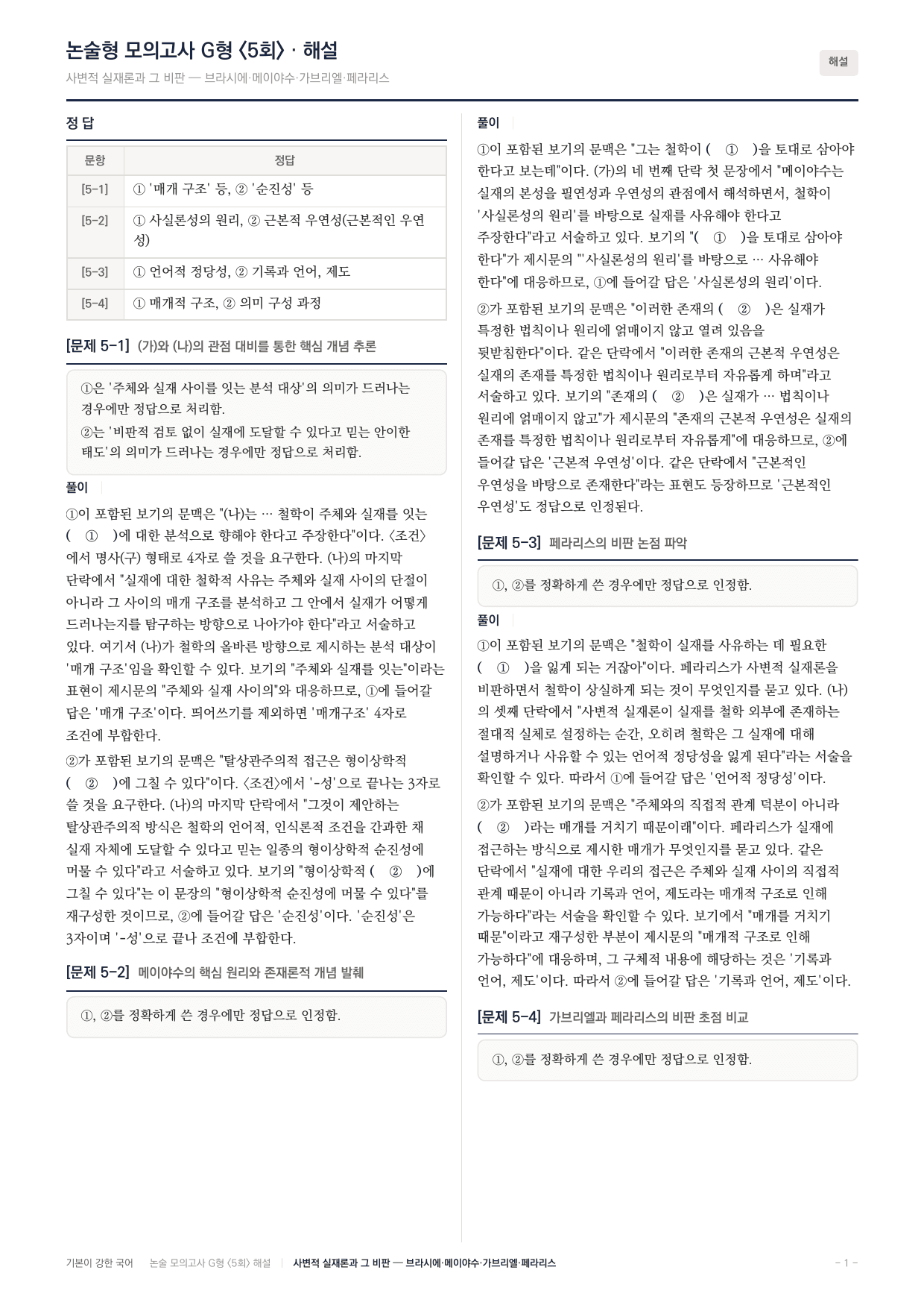 2027 가천대 국어 약술형 주제통합04 사변적 실재론 브라시에 메이야수_preview_undefined