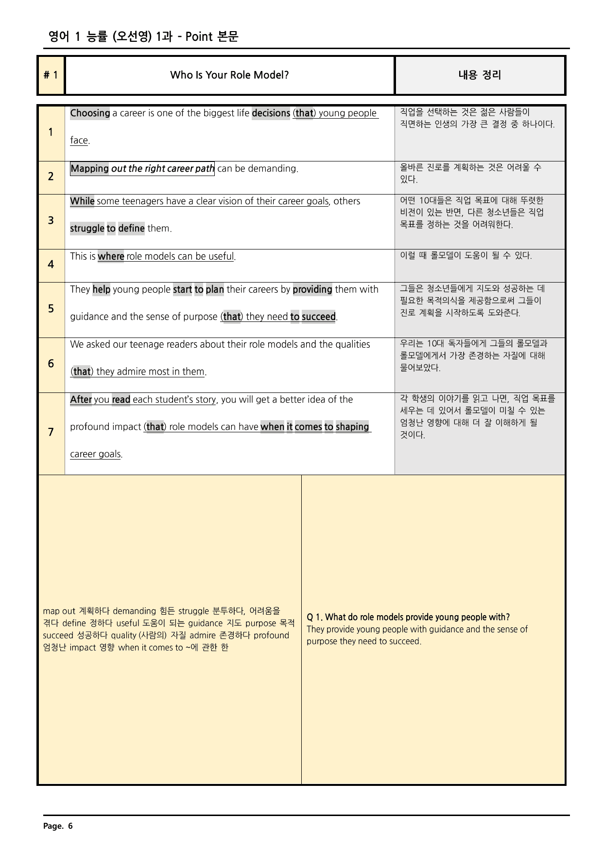 고등영어1 능률(민) 1과 깔끔한 분석과 완벽한 테스트 (74페이지)_preview_undefined