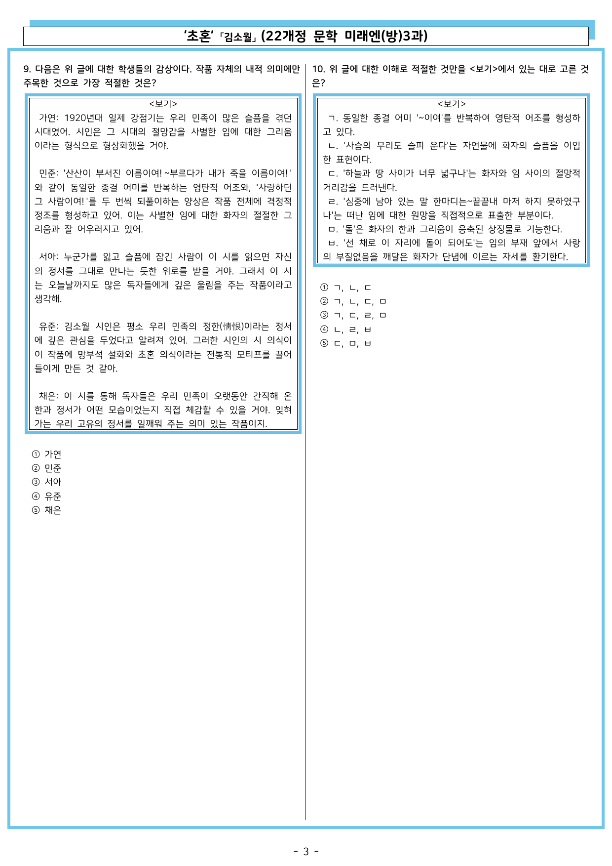 초혼 「김소월」 (22개정 문학 미래엔(방)3과)_preview_undefined