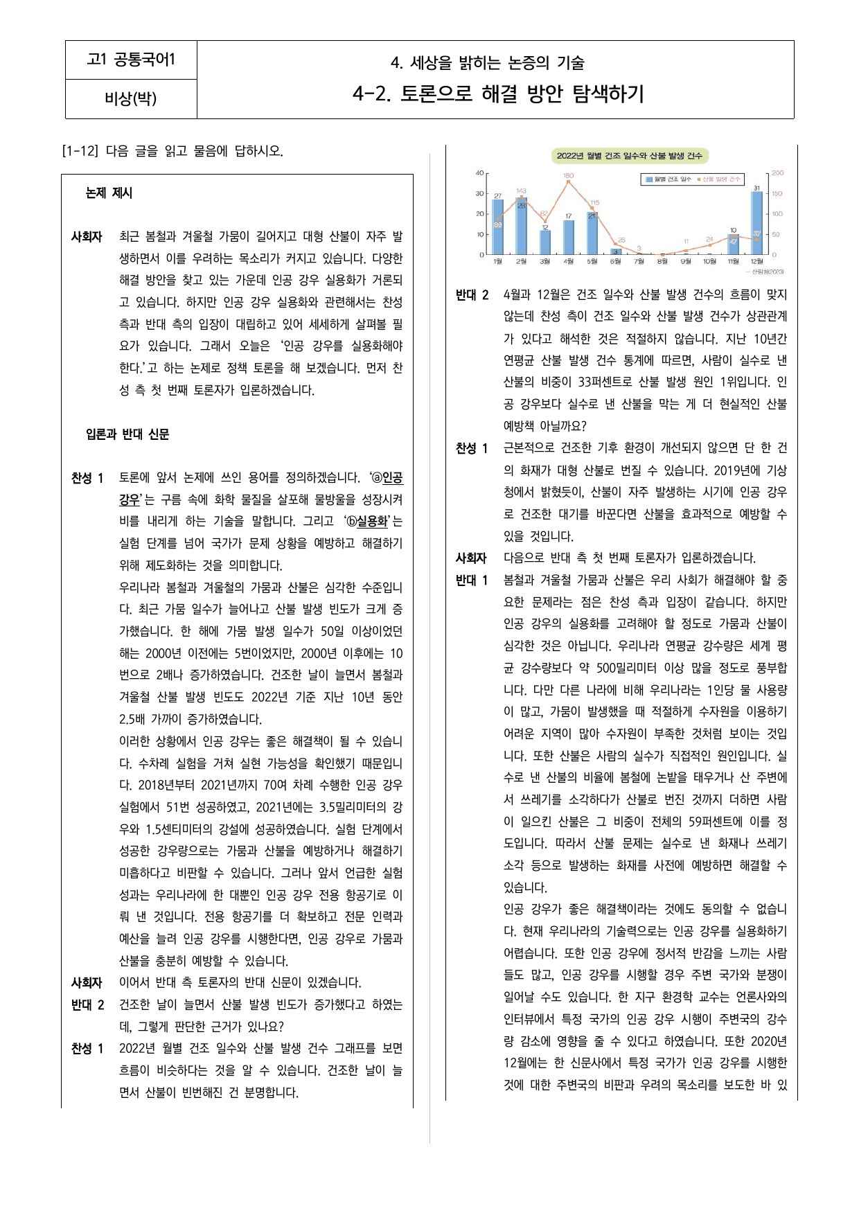 공통국어1 비상(박) 4-(2) 인공 강우를 실용화해야 한다_preview_undefined