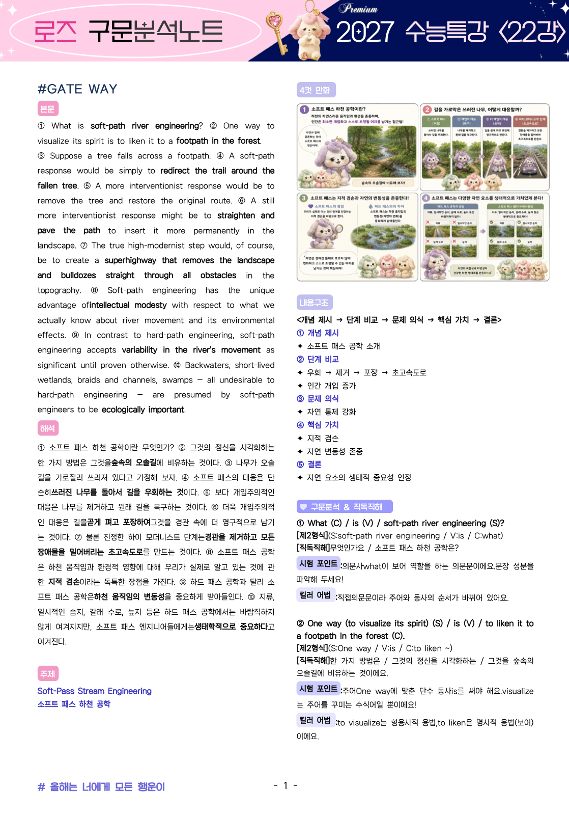 🌹5월 할인❤️<22강>2027수특 로즈 구문분석+4컷만화+어법문제🌹_promotion