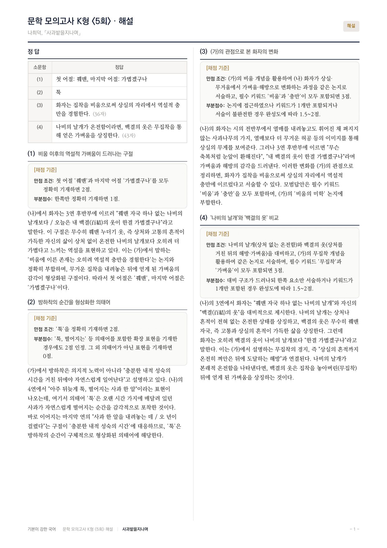 국민대 국어 약술형 문학 현대시 사과밭을지나며 나희덕_preview_undefined