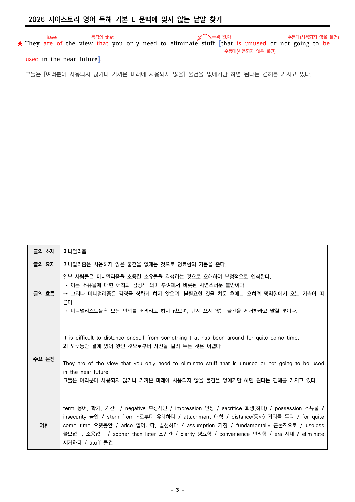 자이스토리 영어 독해 기본 L 분석지 _preview_undefined