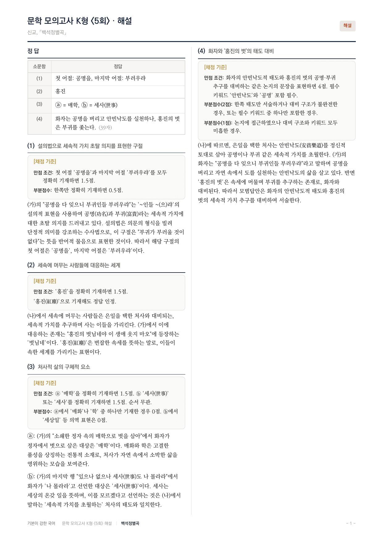 국민대 국어 약술형 대비 문학 고전시가 백석정별곡 신교_preview_undefined
