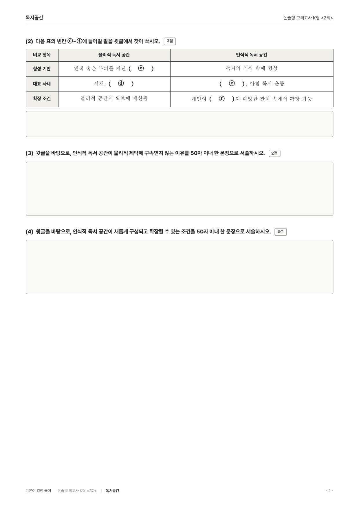 국민대 약술 대비 독서 실전학습1회 독서공간 _preview_undefined