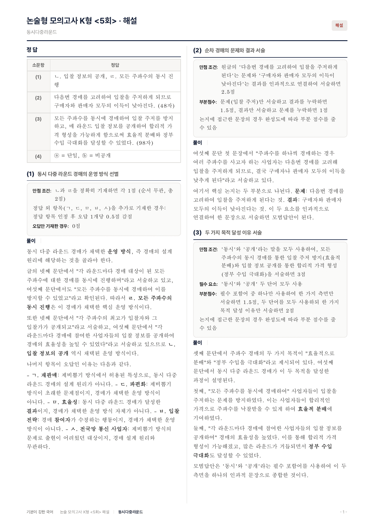 국민대 약술 대비 독서 실전학습1회 주파수경매 동시다중라운드_preview_undefined