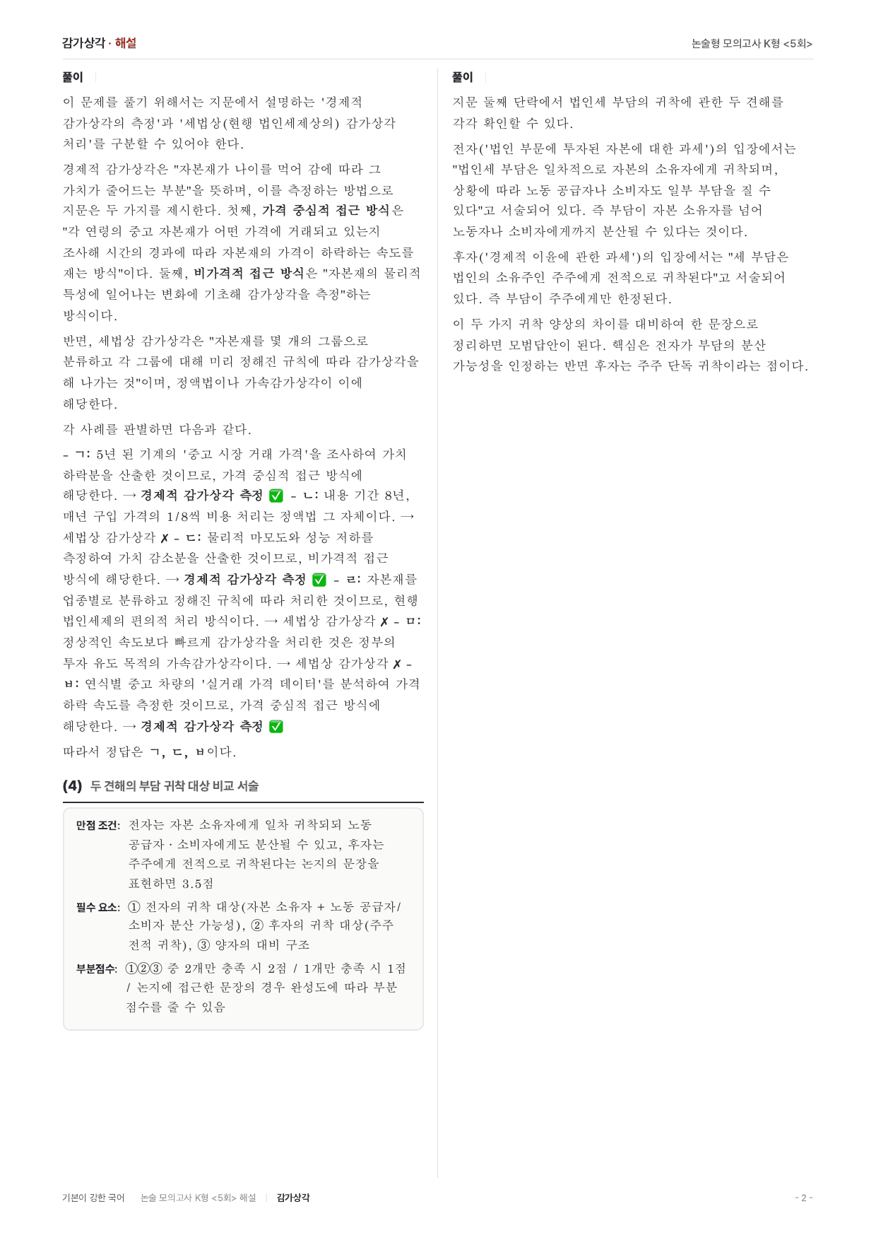 국민대 약술 대비 독서 실전학습2회 법인세 감가상각_preview_undefined