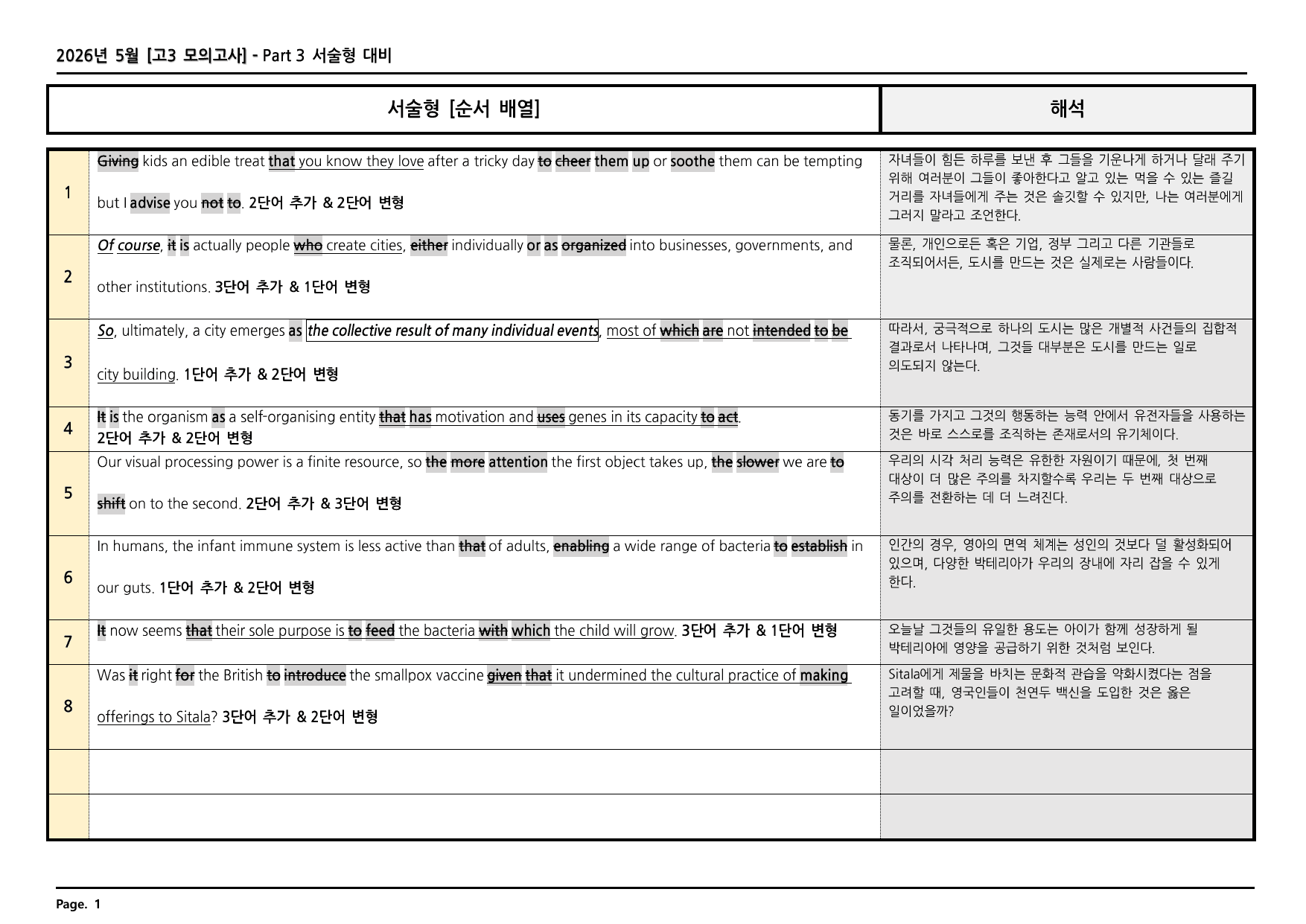 2026년 5월 고3 모의고사 깔끔한 분석과 완벽한 테스트 총168페이지_preview_undefined
