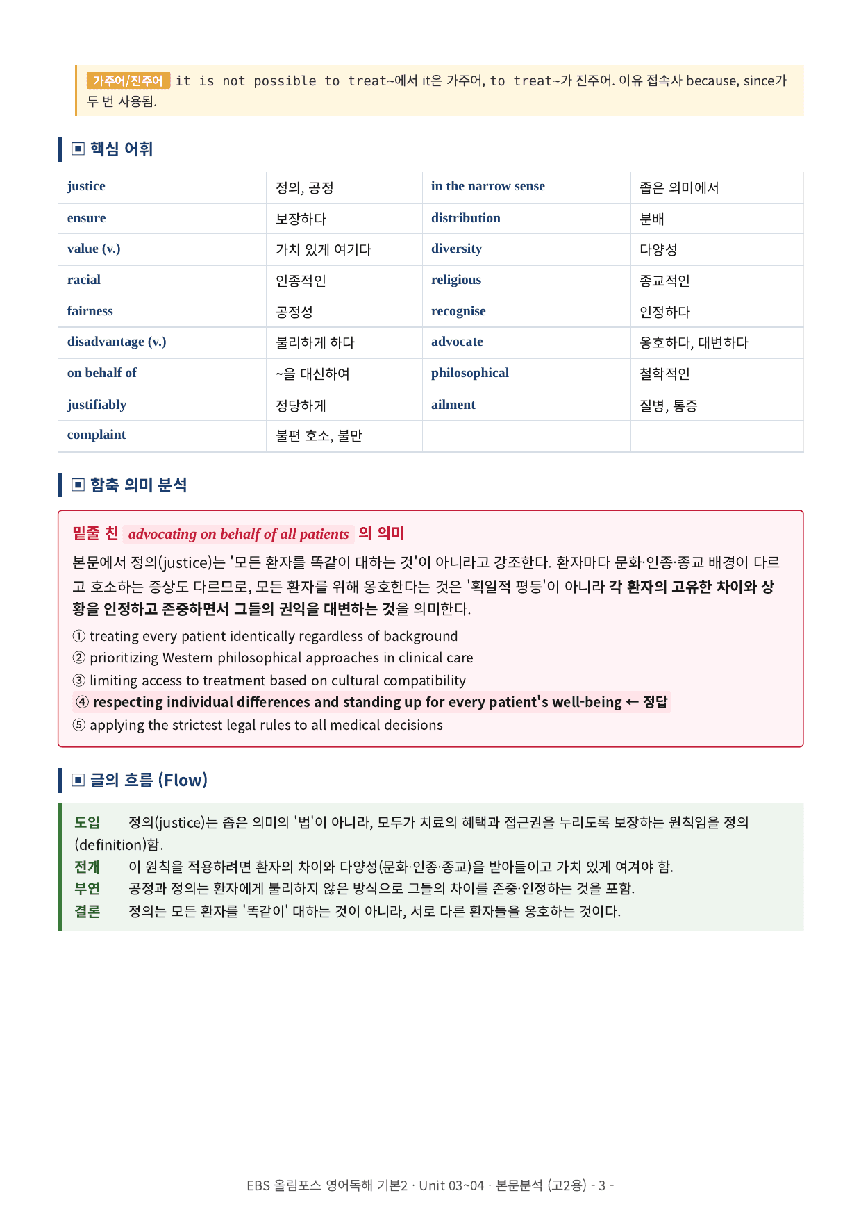 올림포스 영어독해 기본 2 Unit 3~5, Unit 8~9 본문분석_preview_undefined