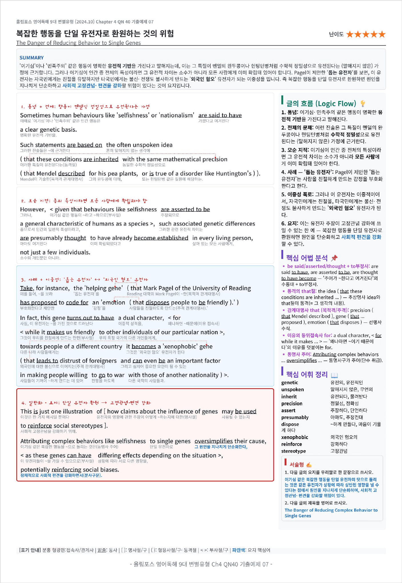 올림포스 영어독해 9대 변별유형 Ch4 40 킹스분석_preview_undefined