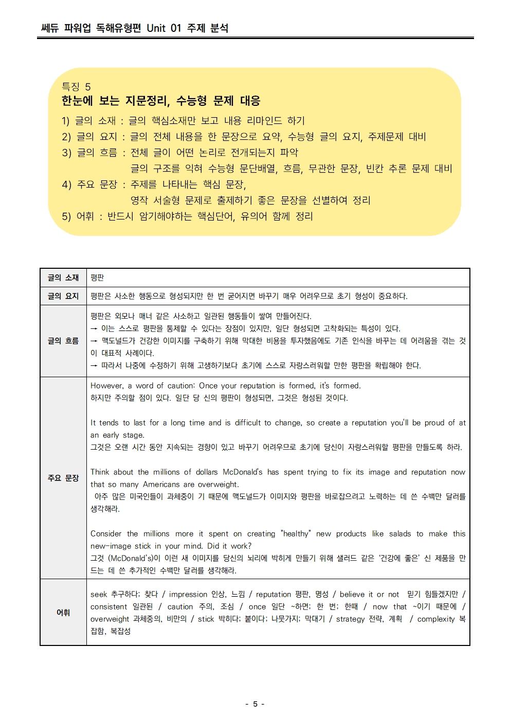 파워업 독해유형편 미니모의고사 03 분석지_promotion