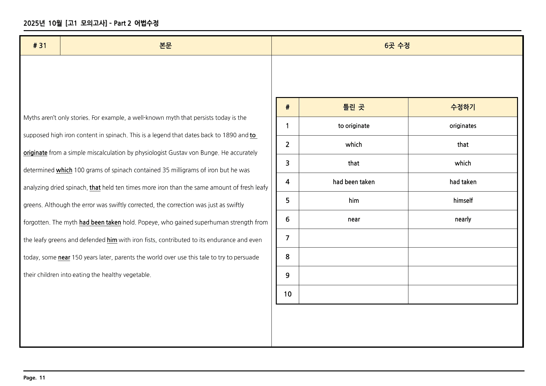 2025년 10월 고1 모의고사 깔끔한 분석과 완벽한 테스트_preview_undefined