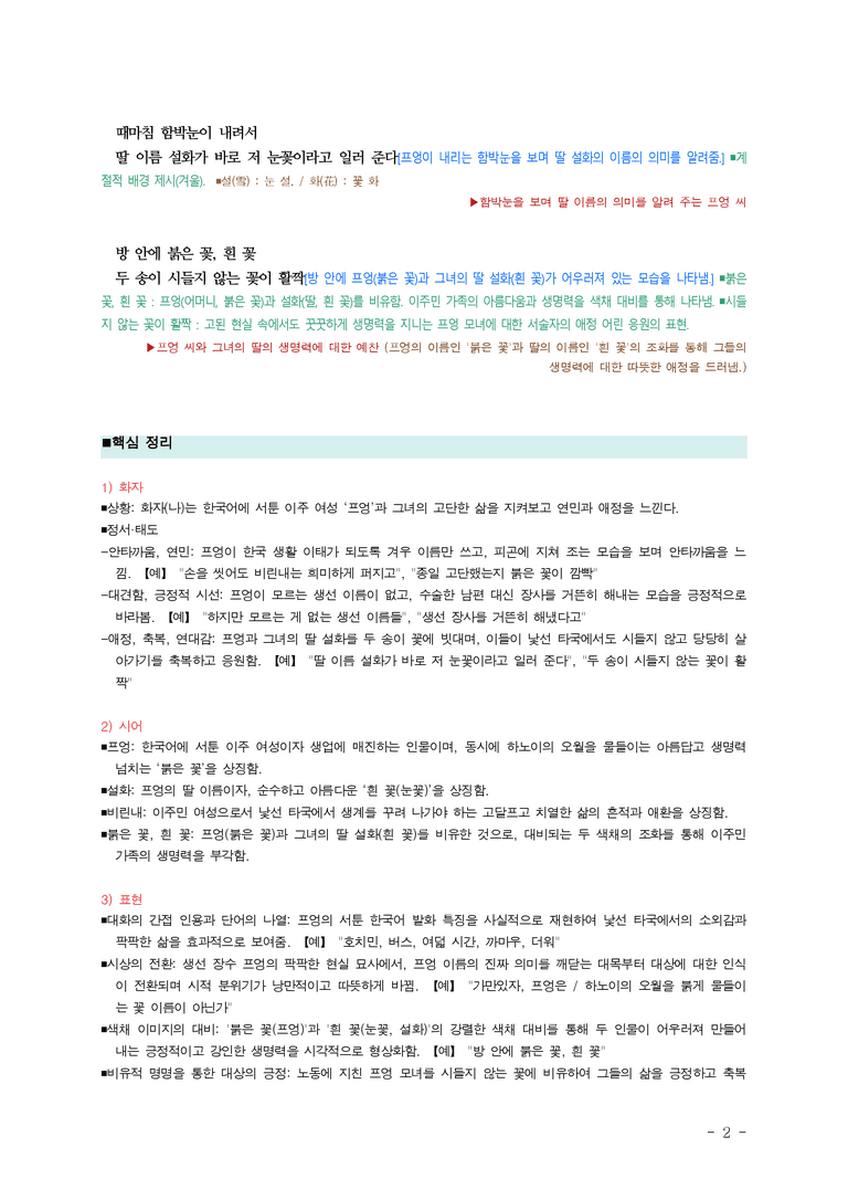 (문학-미) 4-2 붉은 꽃, 흰 꽃(김선향) ■(해설•정리) (3쪽)_preview_2
