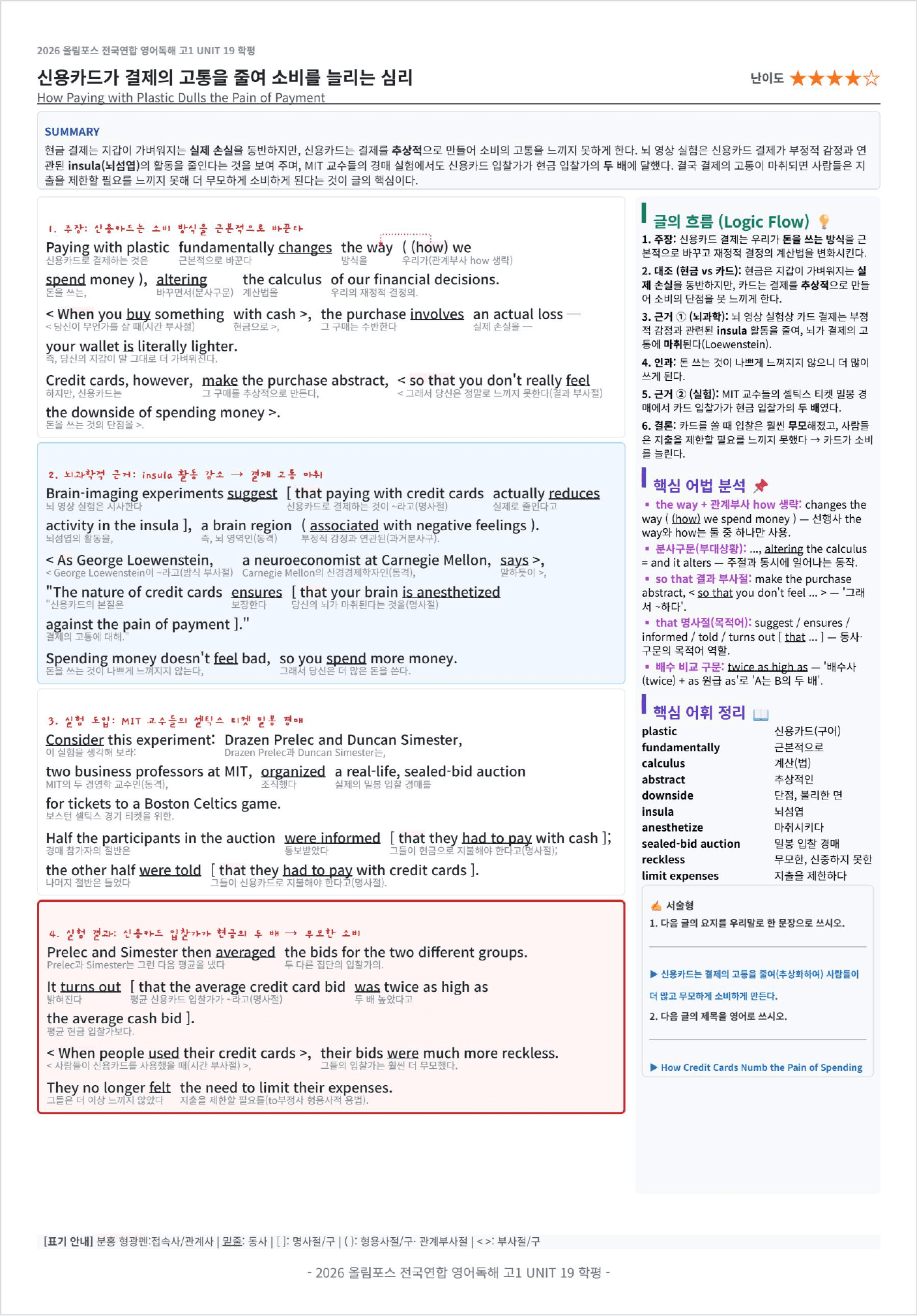 2026 올림포스 전국연합학력평가 영어독해 고1 UNIT 13 킹스분석_preview_undefined