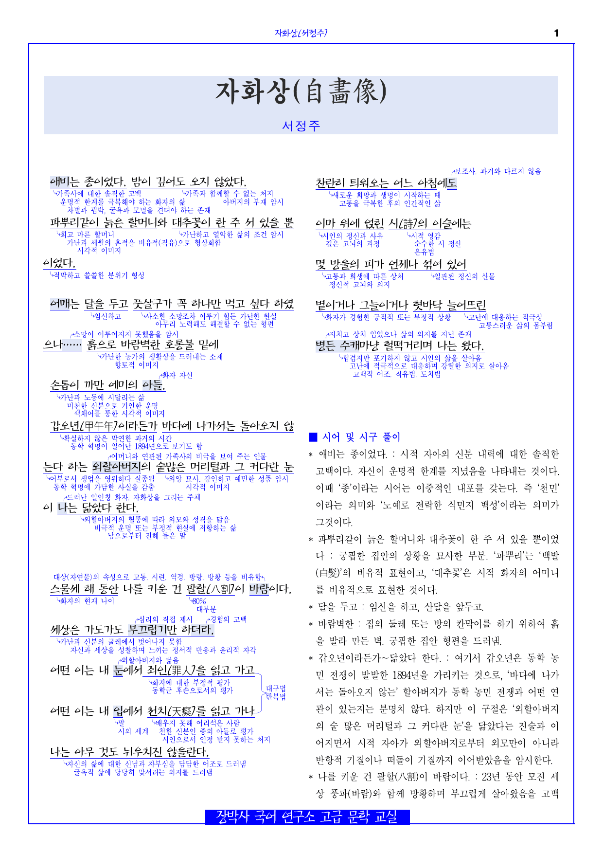 자화상(서정주) 분석+해설+문제_preview_undefined