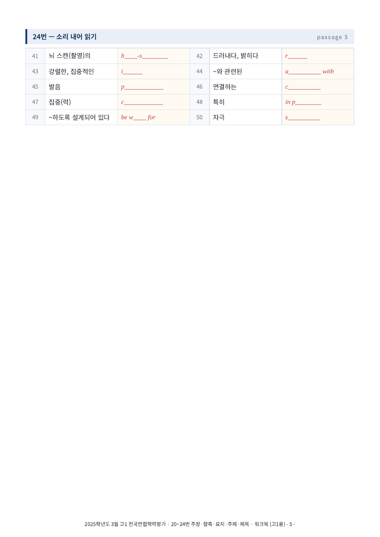 2025년 고1 3월 모의고사 워크북 (20~40번)_preview_undefined