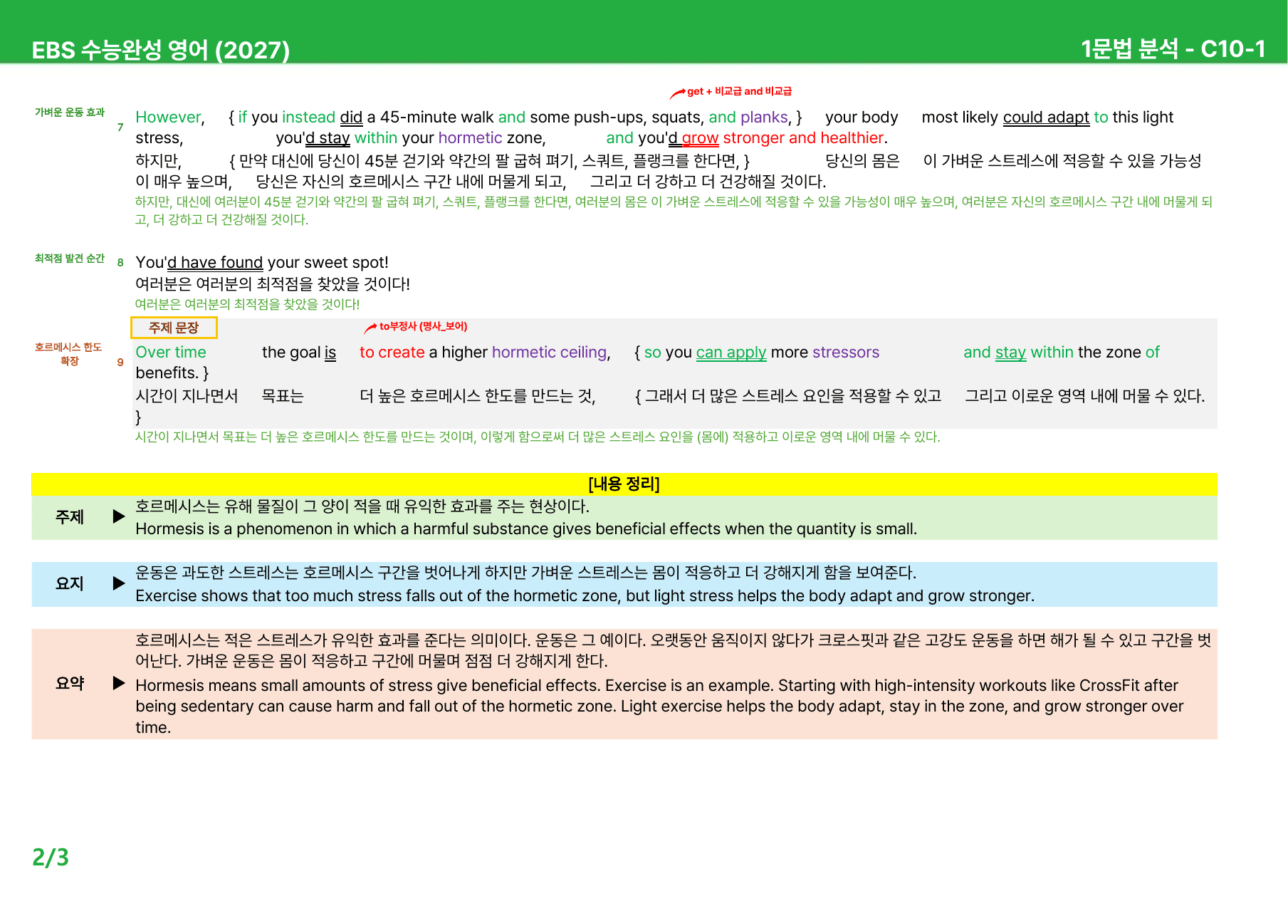 EBS 수능완성 영어 (2027) - C10~13 본문분석_preview_undefined