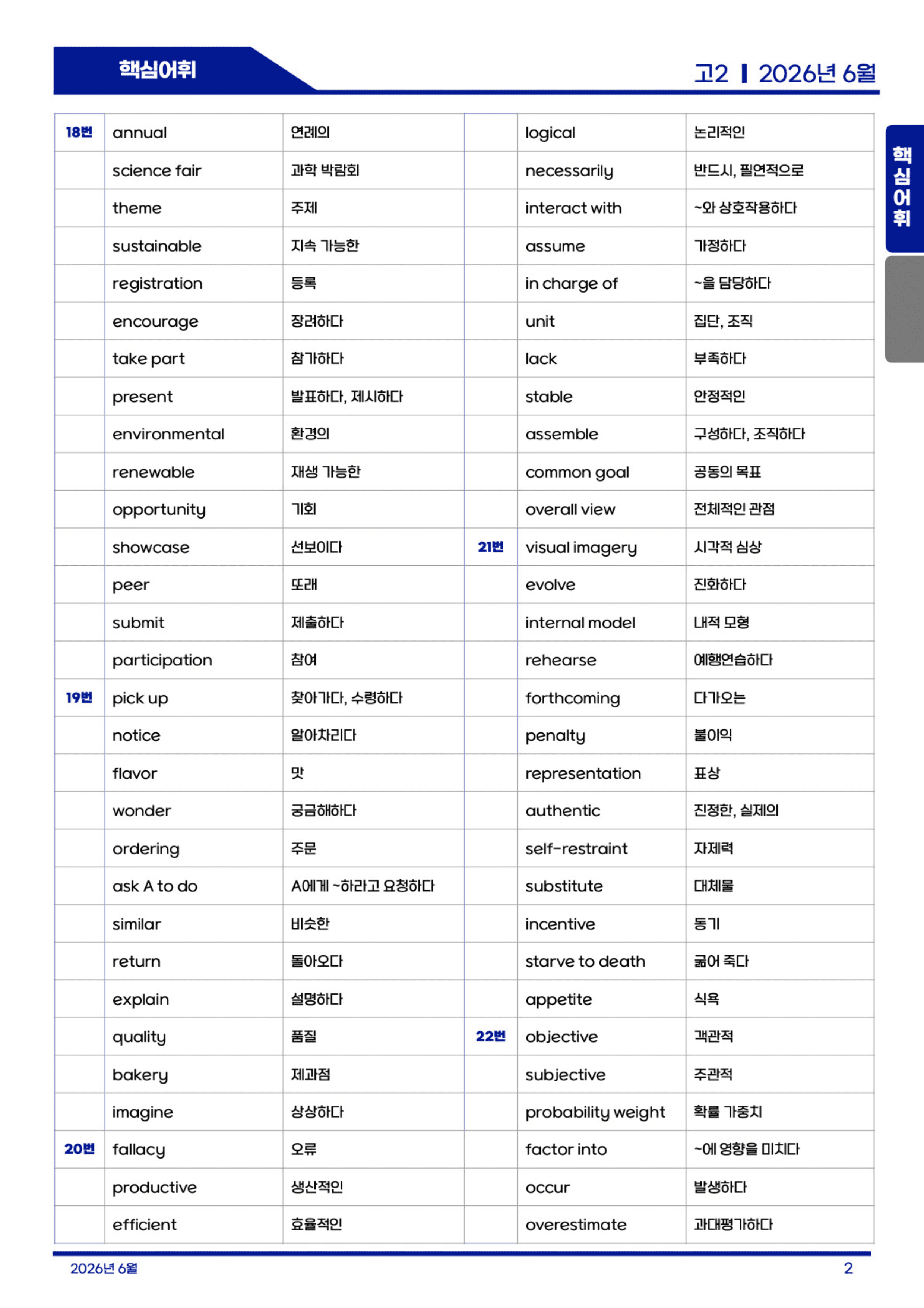 ◼︎◼︎단어장◼︎◼︎ 2026년 6월 모의고사 - 고2_preview_undefined
