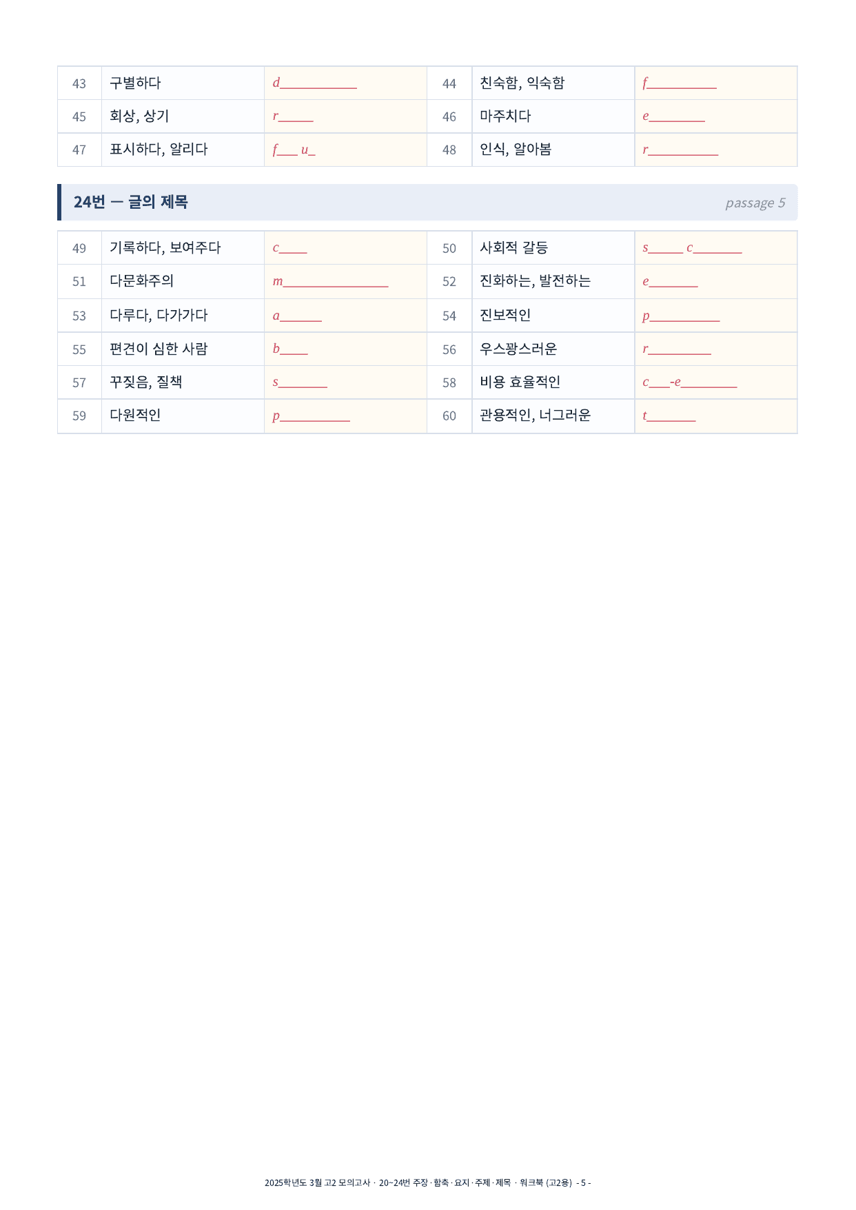 2025년 고2 3월 모의고사 워크북 (20~40번)_preview_undefined