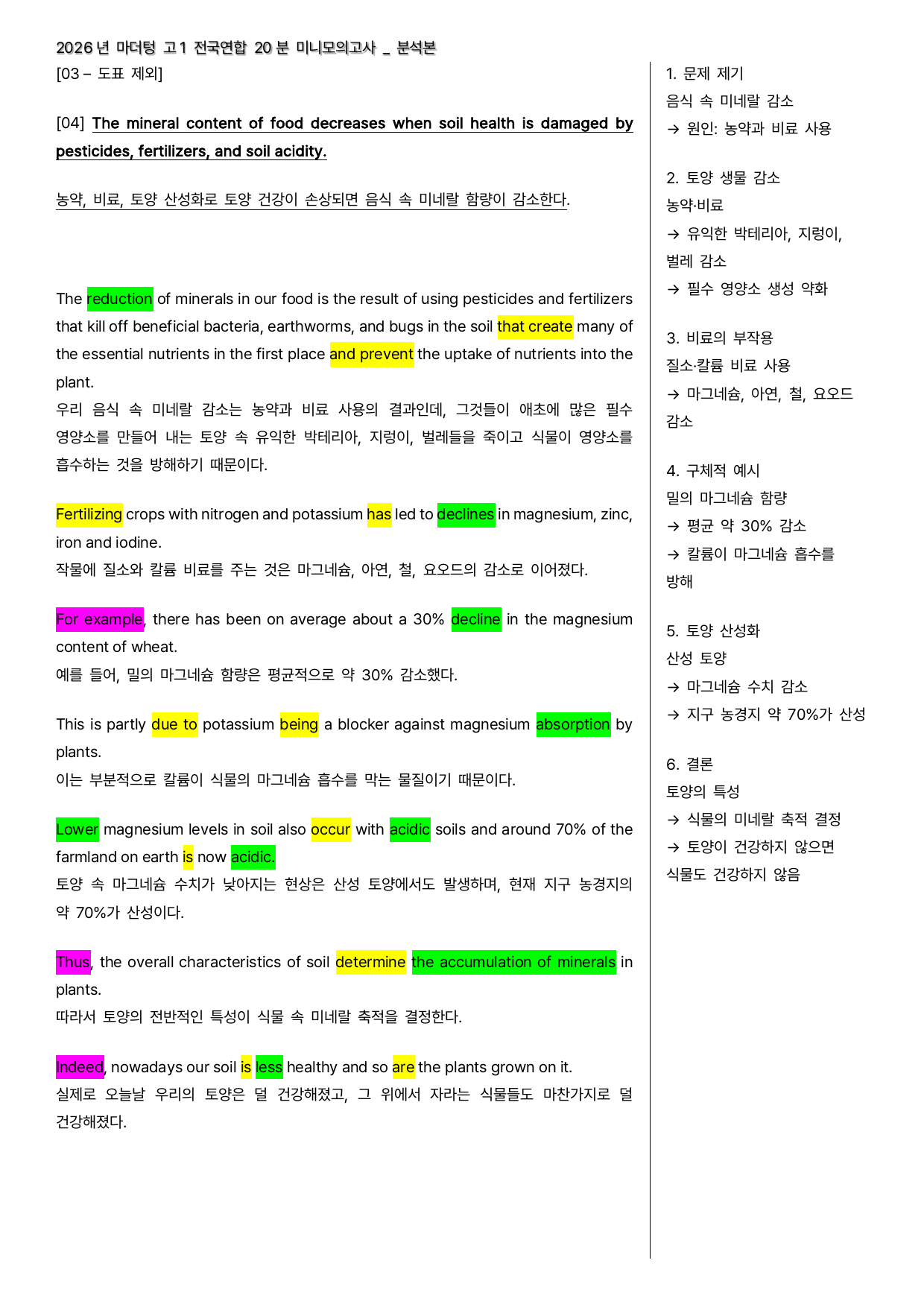2026 마더텅 고1 전국연합 20분 미니모의고사 12회 - 본문분석본_preview_undefined