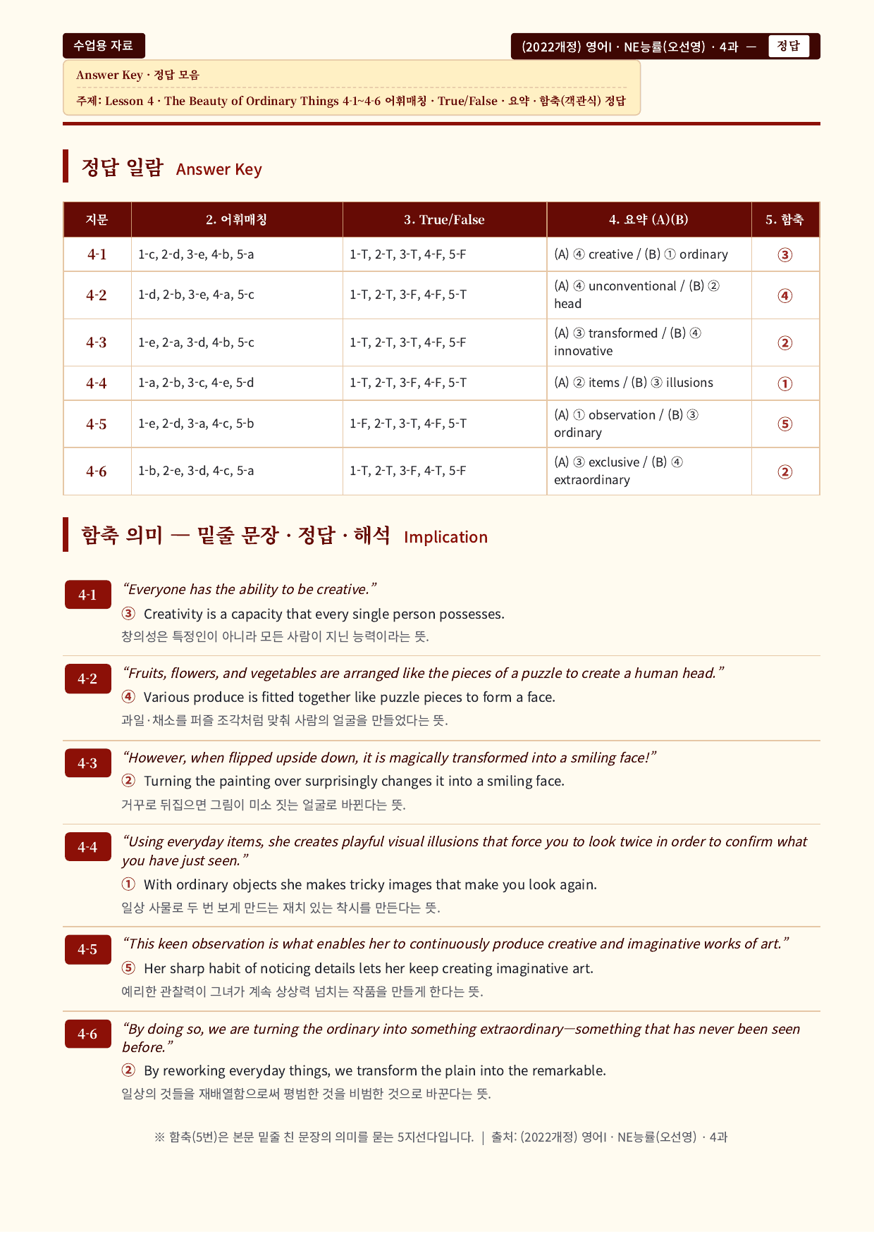 영어I_NE능률_오선영_4과_분석노트 및 수업용 Workbook_preview_undefined