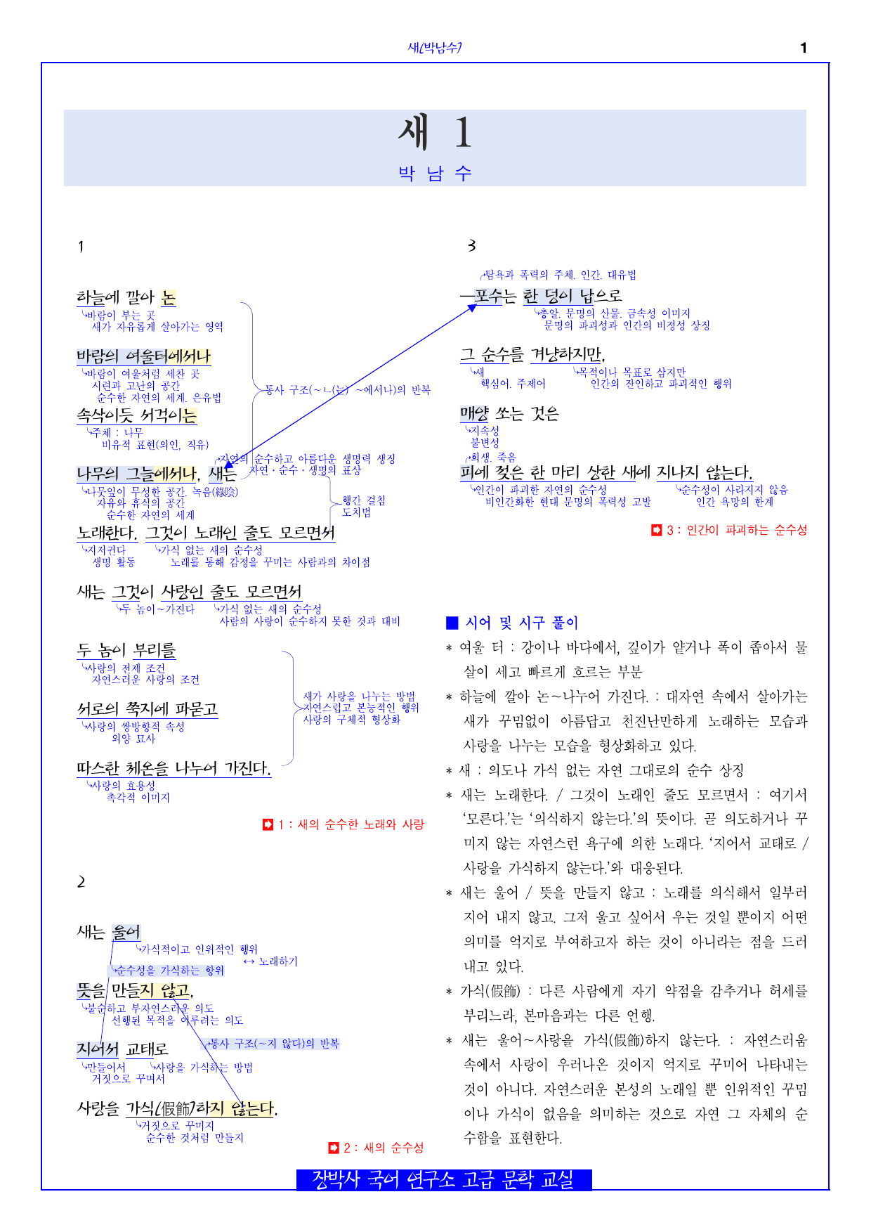 새 1(박남수) 분석+해설+문제_preview_undefined