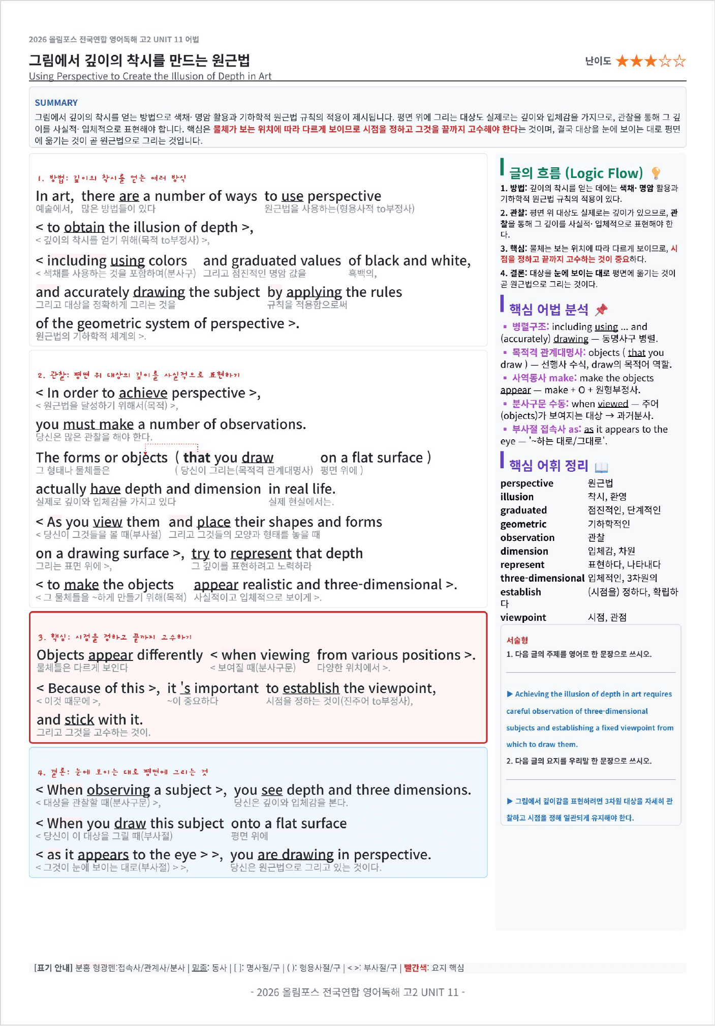 2026 올림포스 전국연합학력평가 영어독해 고2 UNIT 11 킹스분석_preview_undefined