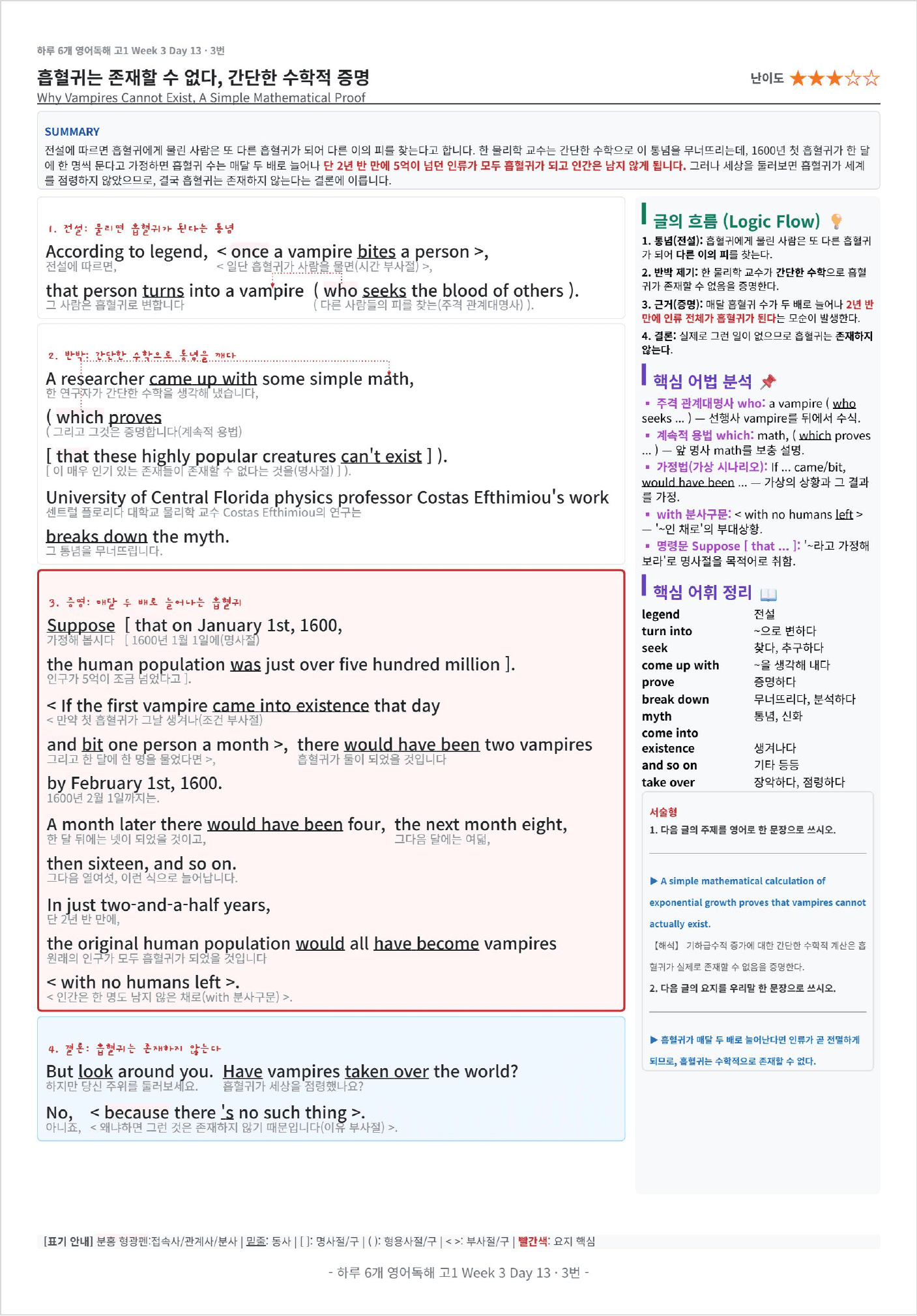 하루 6개 1등급 영어독해 전국연합학력평가 고1 DAY 13 킹스분석_preview_undefined
