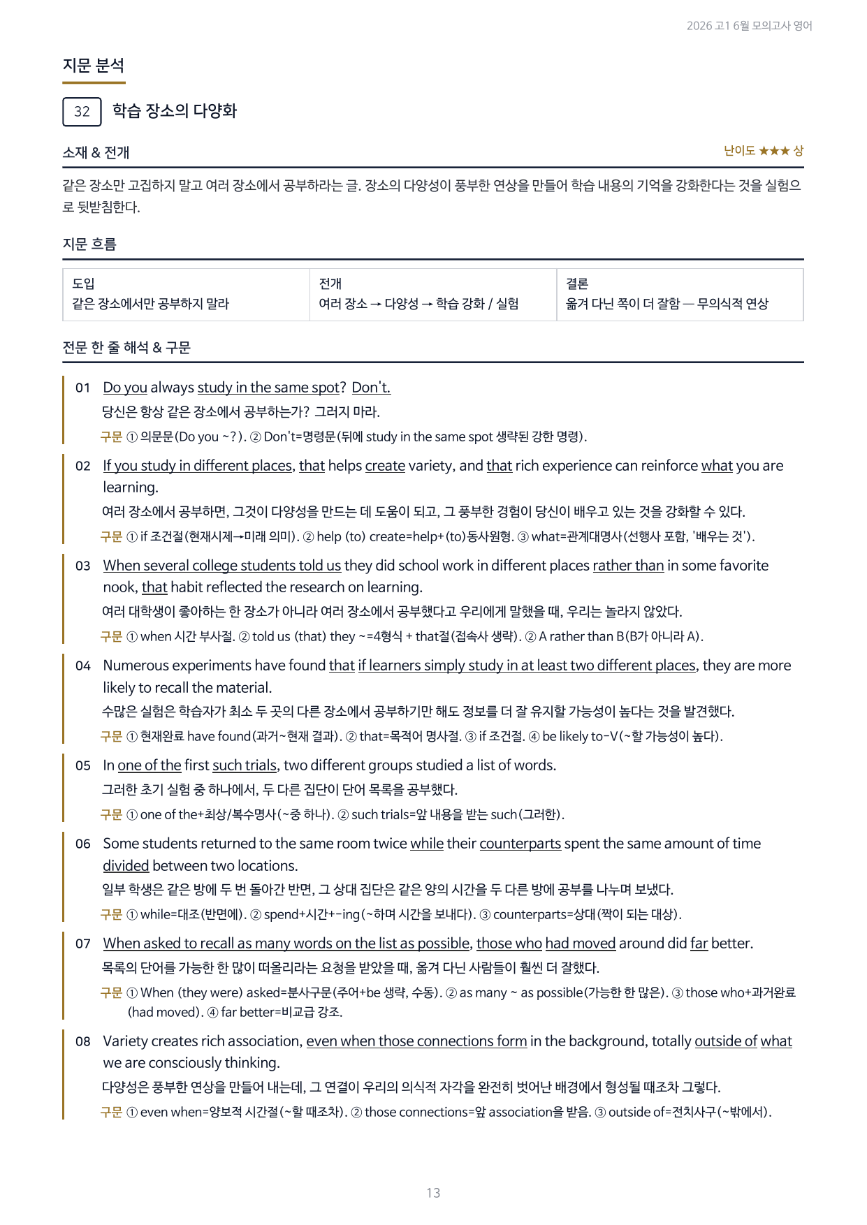 2026년 고1 6월 모의고사 내신 최적화 지문분석_해설_preview_undefined
