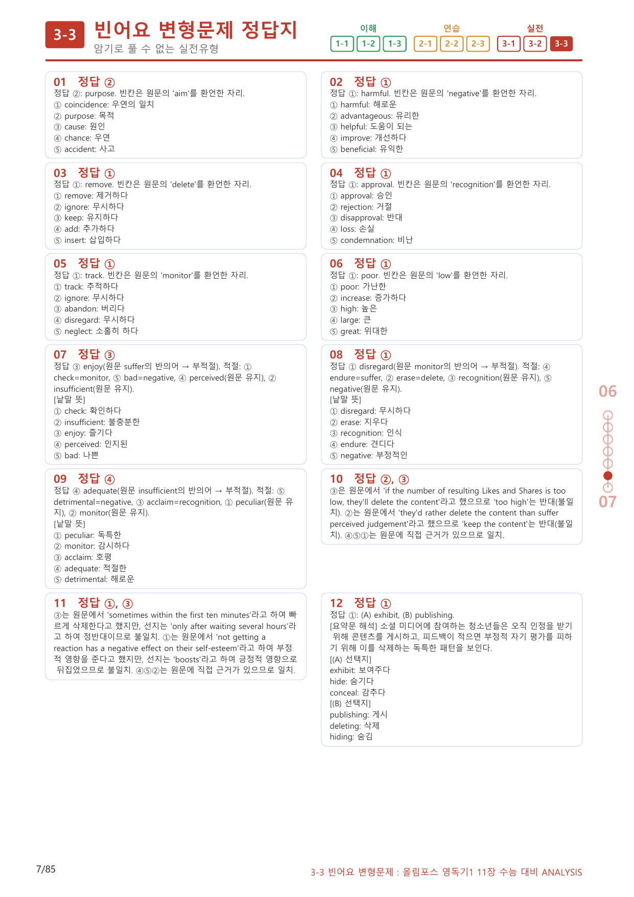 3-3번_올림포스_영어독해의 기본1_Unit 11_80제(보너스 자료)_preview_undefined