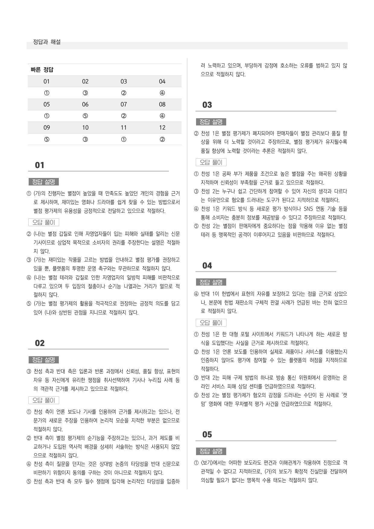 공통국어1 동아 3-(1) 별점 평가제, 어떻게 생각하니_preview_undefined