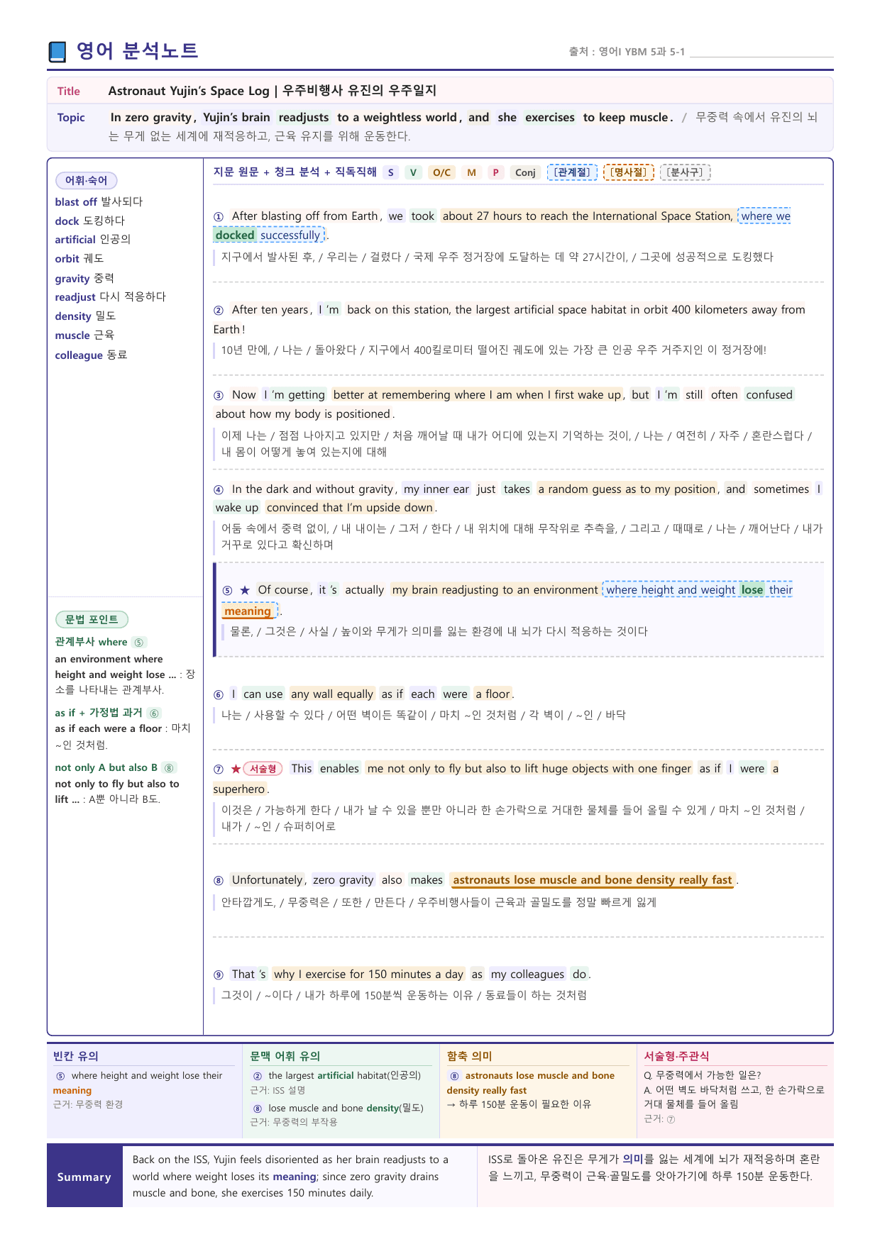 영어I_YBM_박준언_5과_분석노트 및 수업용 Workbook_preview_undefined