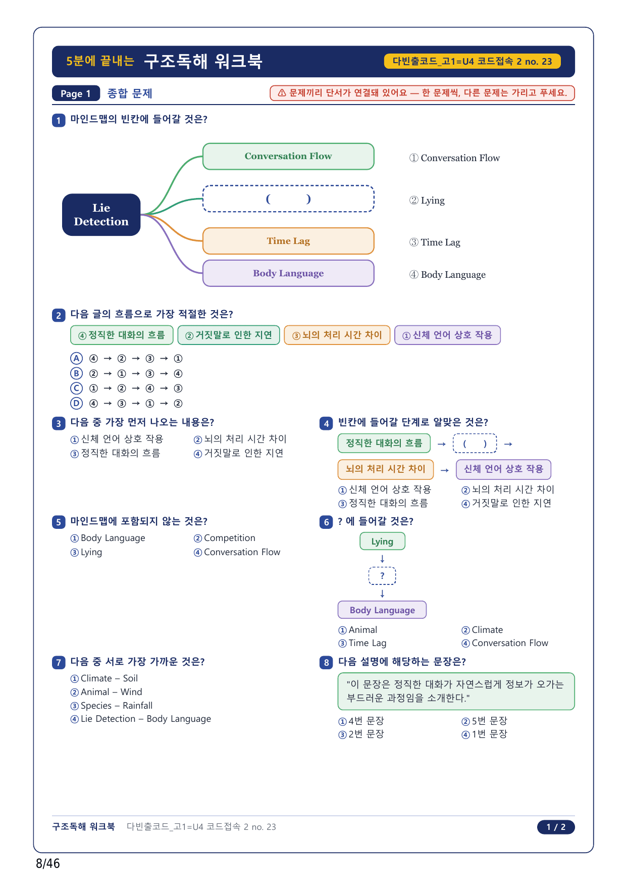 1-2번_다빈출코드_영어독해_고1_Unit 4_10지문_preview_undefined
