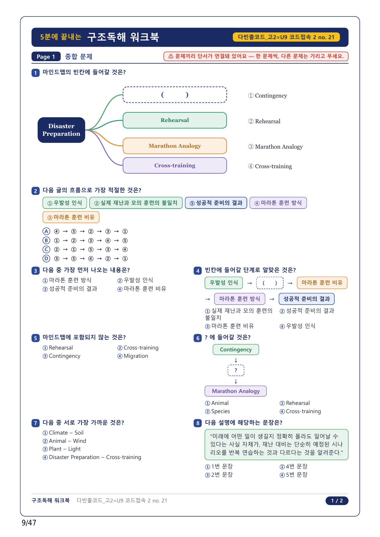 1-2번_다빈출코드_영어독해_고2_Unit 9_10지문_preview_undefined