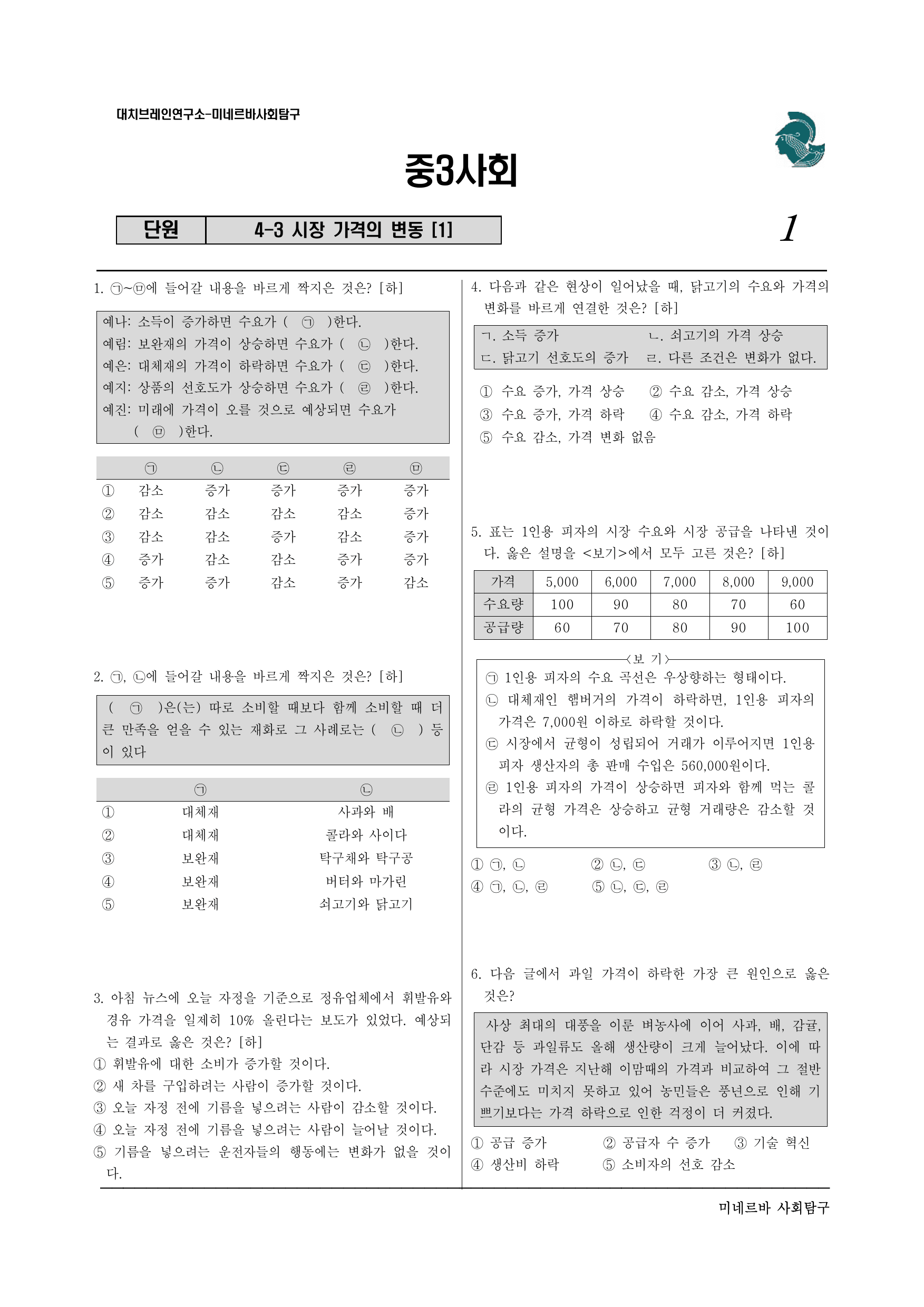 중3 사회 4-3. 시장 가격의 변동(1)_preview_undefined