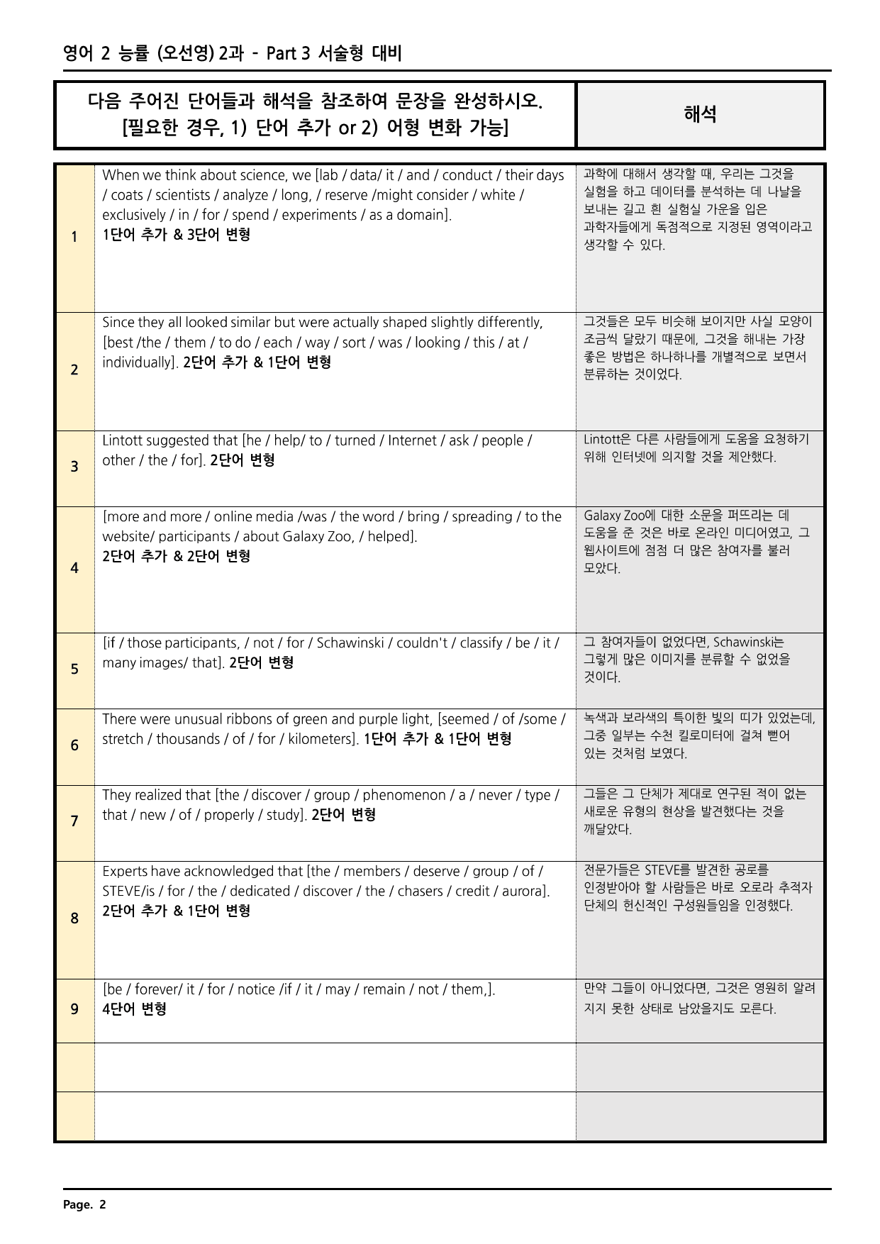 영어2 능률 (오선영) 2과 깔끔한 분석과 완벽한 테스트 (66페이지)_preview_undefined