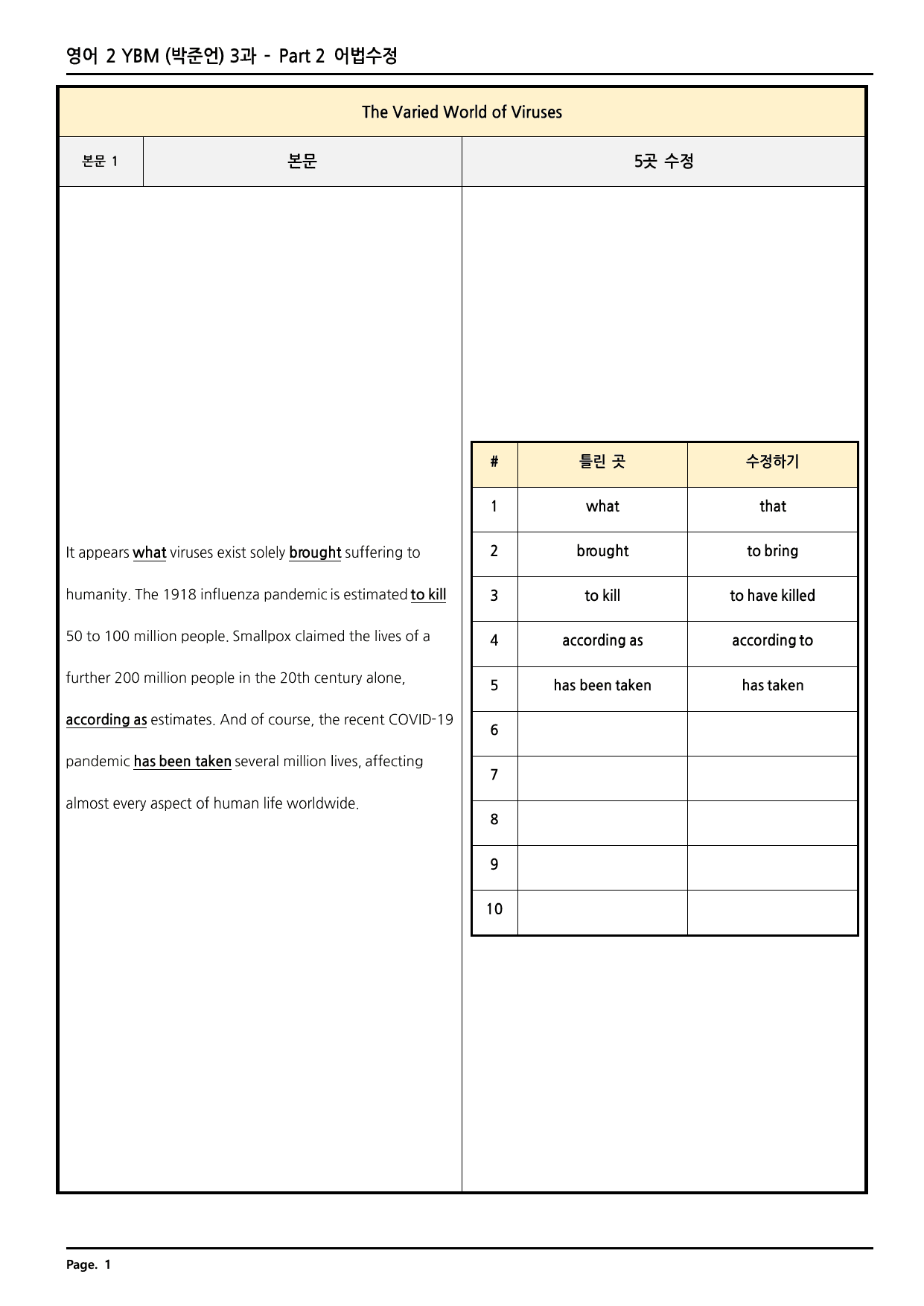 영어2 YBM(박준언) 3과 깔끔한 분석과 완벽한 테스트 (80페이지)_preview_undefined