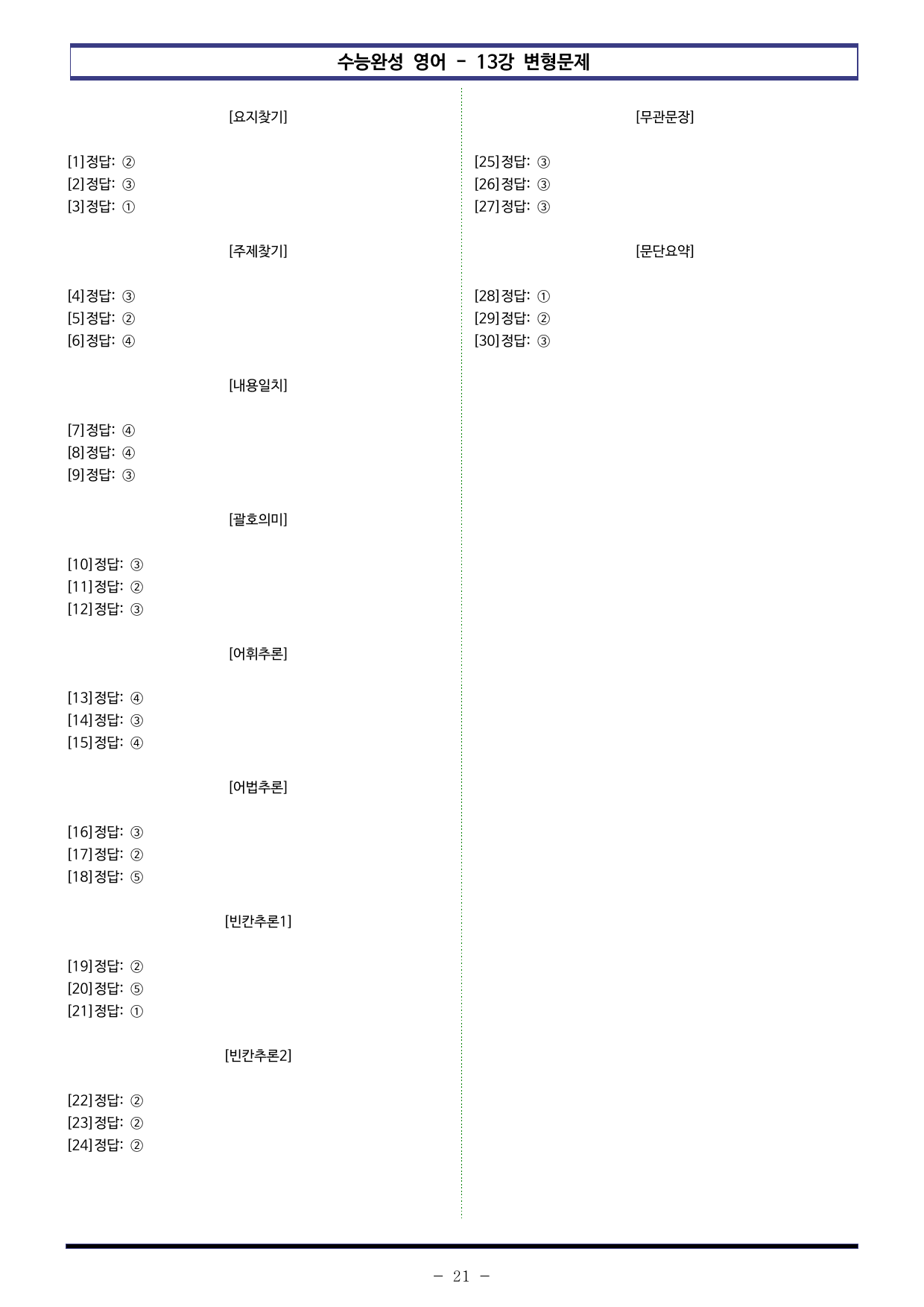 EBS 수능완성 영어(2027) - 13강 변형문제 (30제)_preview_undefined