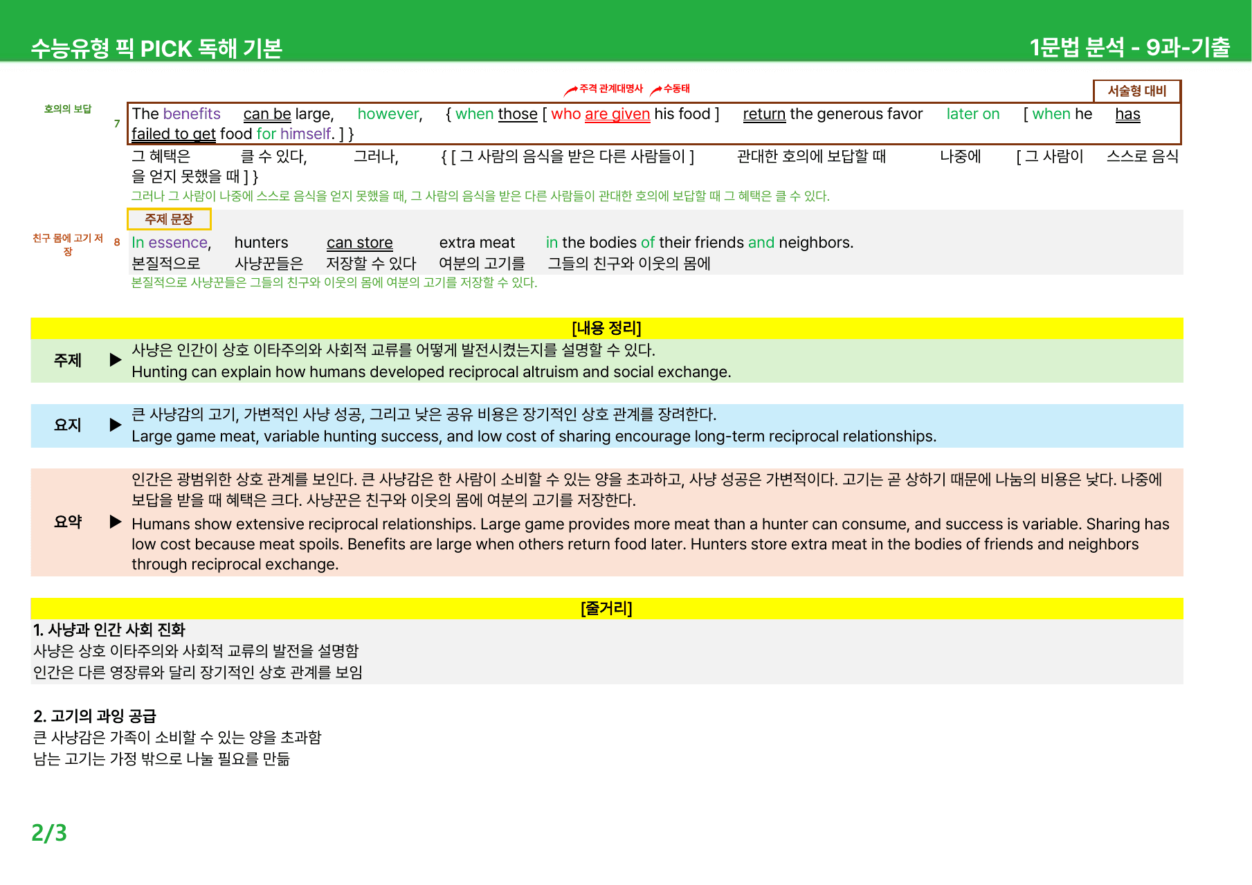 수능유형 픽 PICK 독해 기본 (2023) - 9-11과 본문분석_preview_undefined