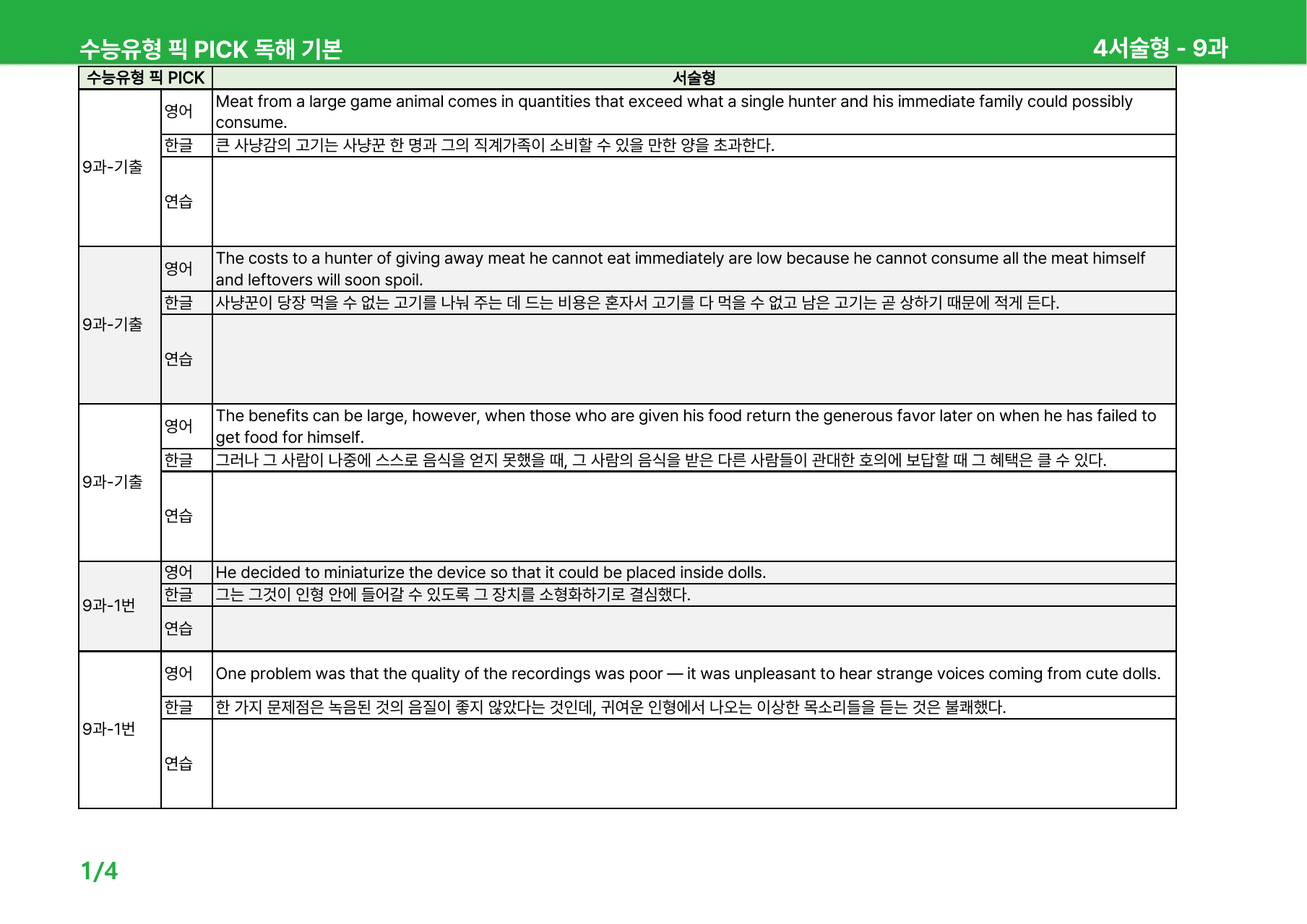 수능유형 픽 PICK 독해 기본 (2023) - 9-11과 본문분석_preview_undefined